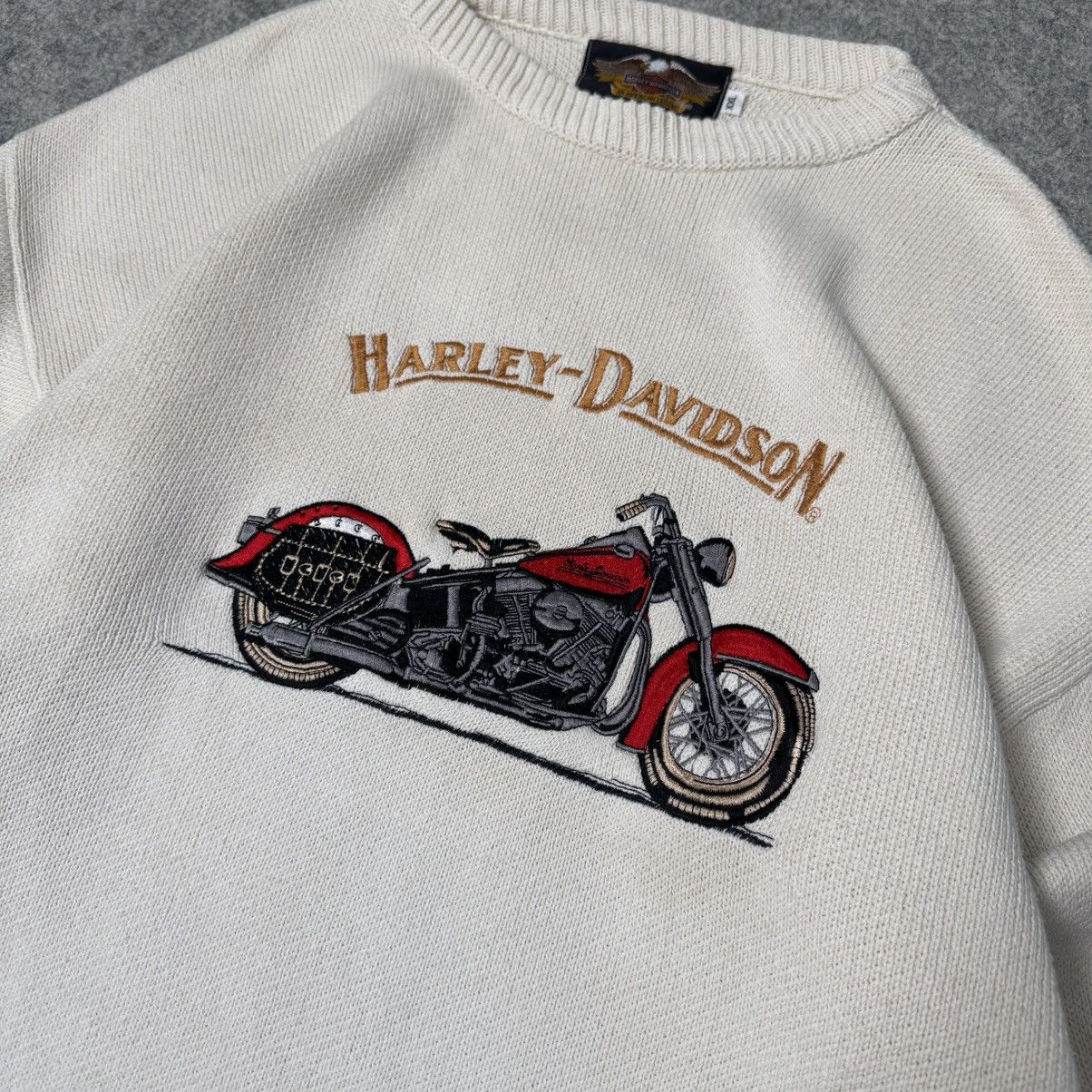 Harley Davidson Vintage Rare Harley Davidson Cream Sweater Size US XXL / EU 58 / 5 - 3 Thumbnail