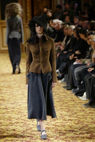 Junya Watanabe AD2003 Runway Bow Tie Wool Maxi Skirt Size 29" - 1 Thumbnail