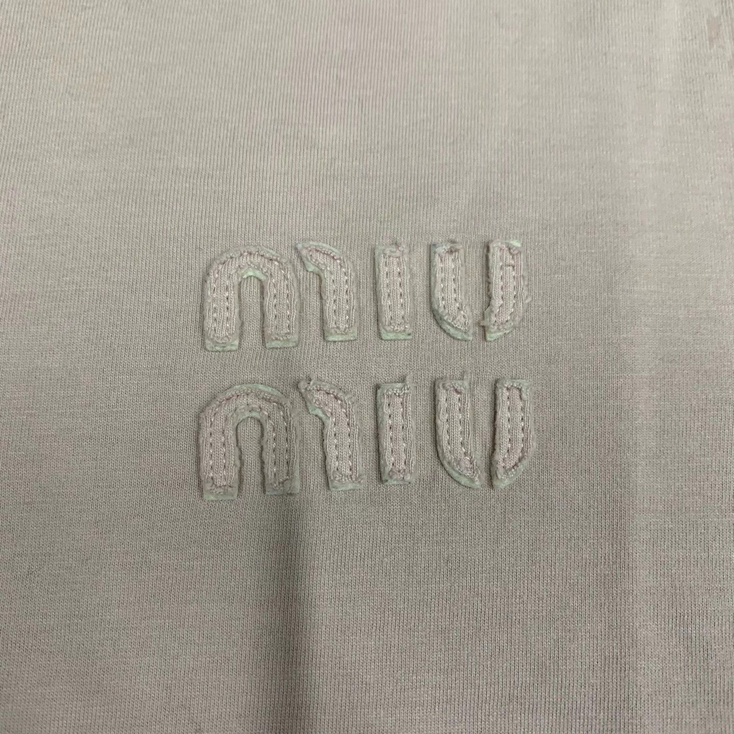 Miu Miu Miumiu pink distressed embroidered logo L 95 new Size L / US 10 / IT 46 - 6 Thumbnail