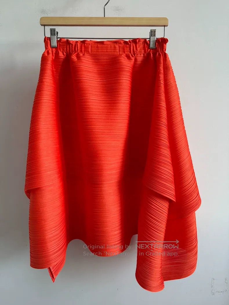 Issey Miyake Issey Miyake size:5 Orange Midi Skirt Size 22" - 2 Thumbnail