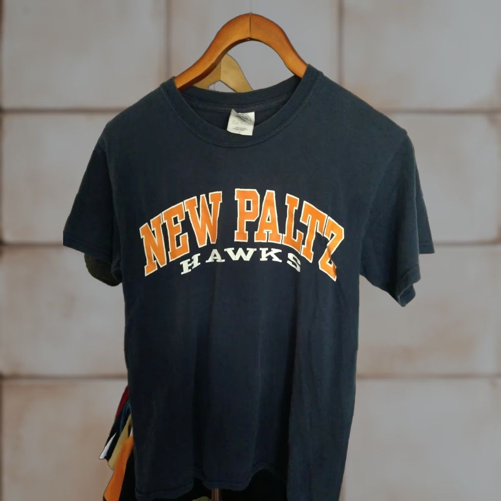 Vintage VINTAGE New Paltz Hawks SUNY University T-shirt Men S Blue Distressed Graphic Regular Short Sleeve Cotton 100% Size US S / EU 44-46 / 1 - 1 Thumbnail