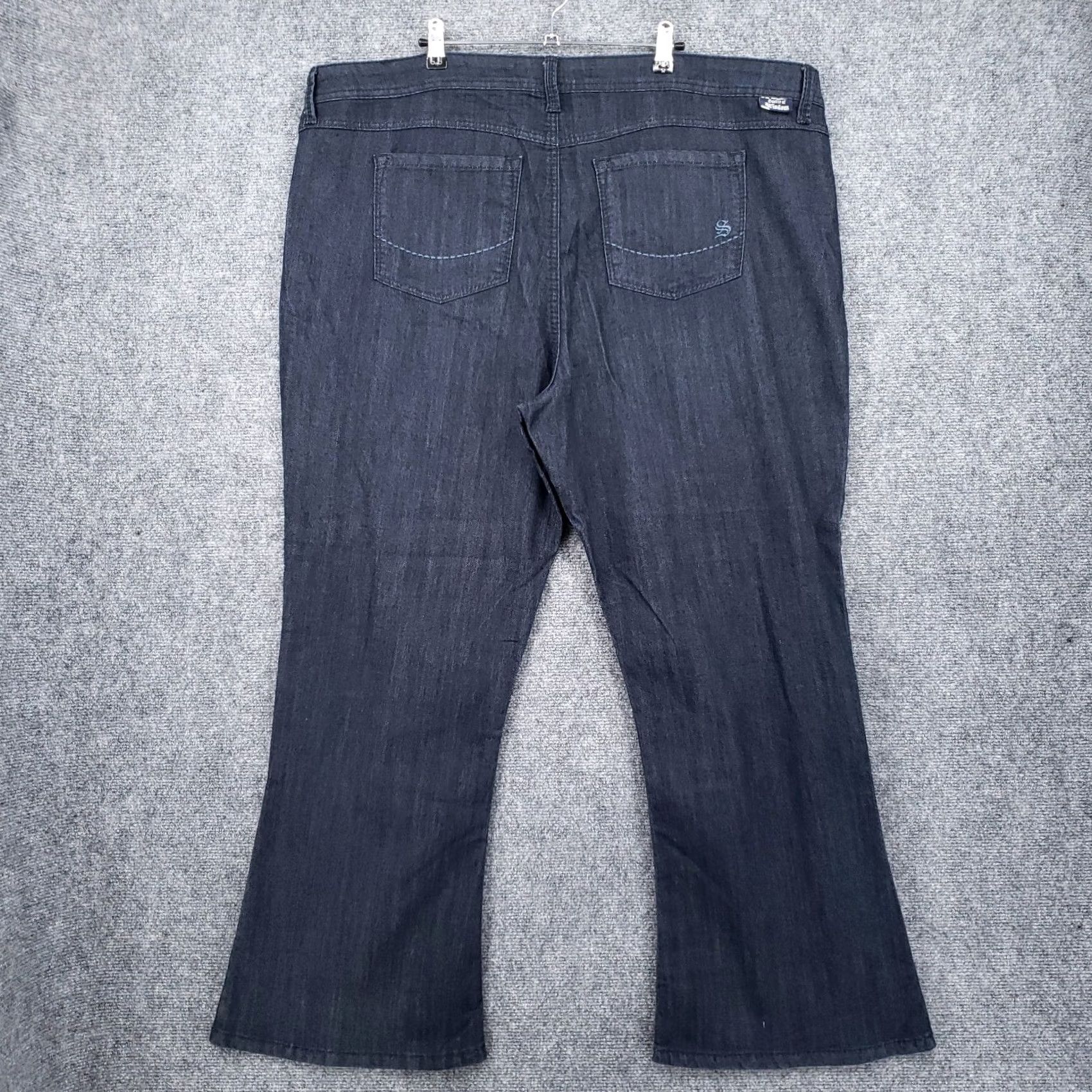 Vintage Source Of Wisdom Jeans Womens Plus Size 26 Blue Boot Cut High Rise Dark Wash Stretch Size 26" / US 2 / IT 38 - 2 Thumbnail