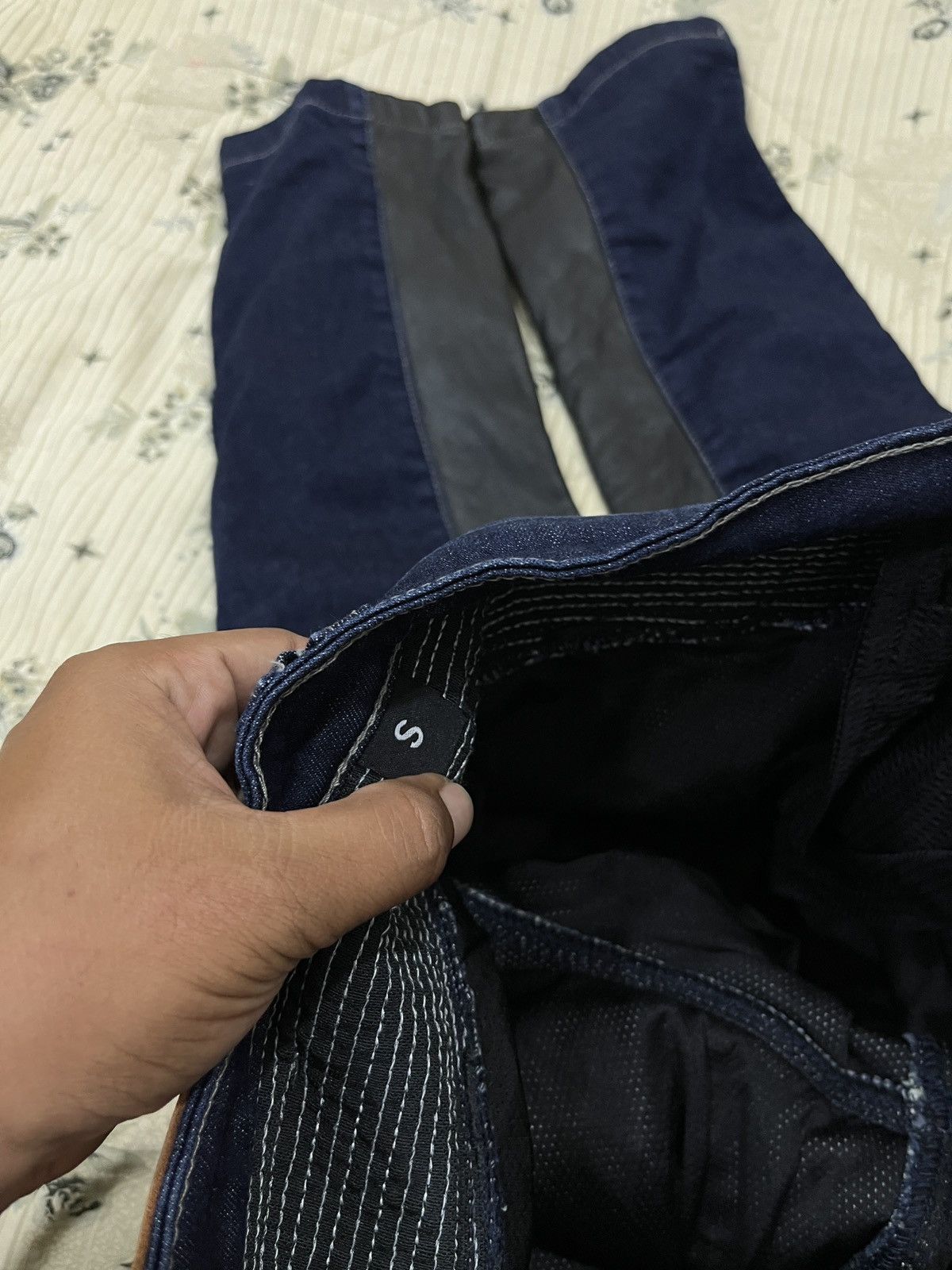 Designer (Xxxx)🔥🔥THE DEGNER CLASSIC KYOTO DENIM LEATHER BIKER PANTS Size US 30 / EU 46 - 13 Thumbnail