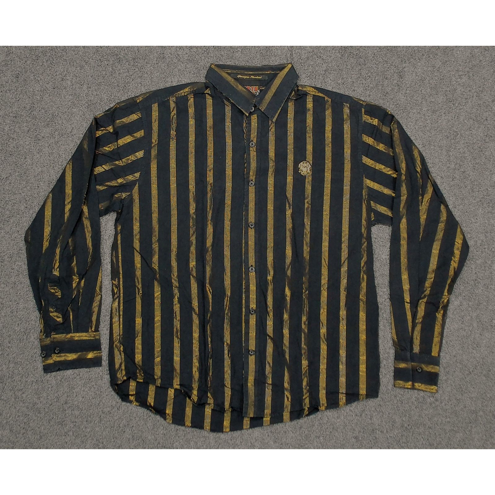 Southpole South Pole Vintage Y2K Metal Thunder Lurex Striped Shirt XXL Size US XXL / EU 58 / 5 - 3 Thumbnail