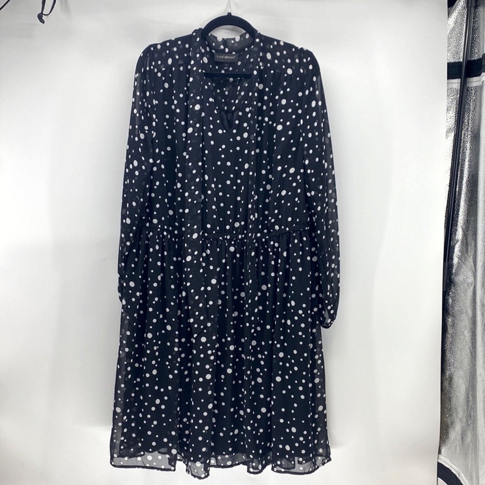 Other Lane Bryant black polka dot above knee dress holiday sz 20 Size 3XL / US 20-22 - 2 Thumbnail