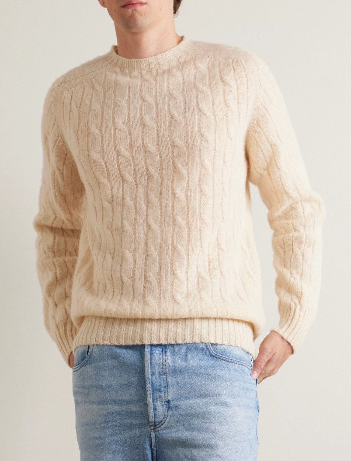 Drake's Shetland Wool Cable Sweater Size US XXL / EU 58 / 5 - 4 Thumbnail