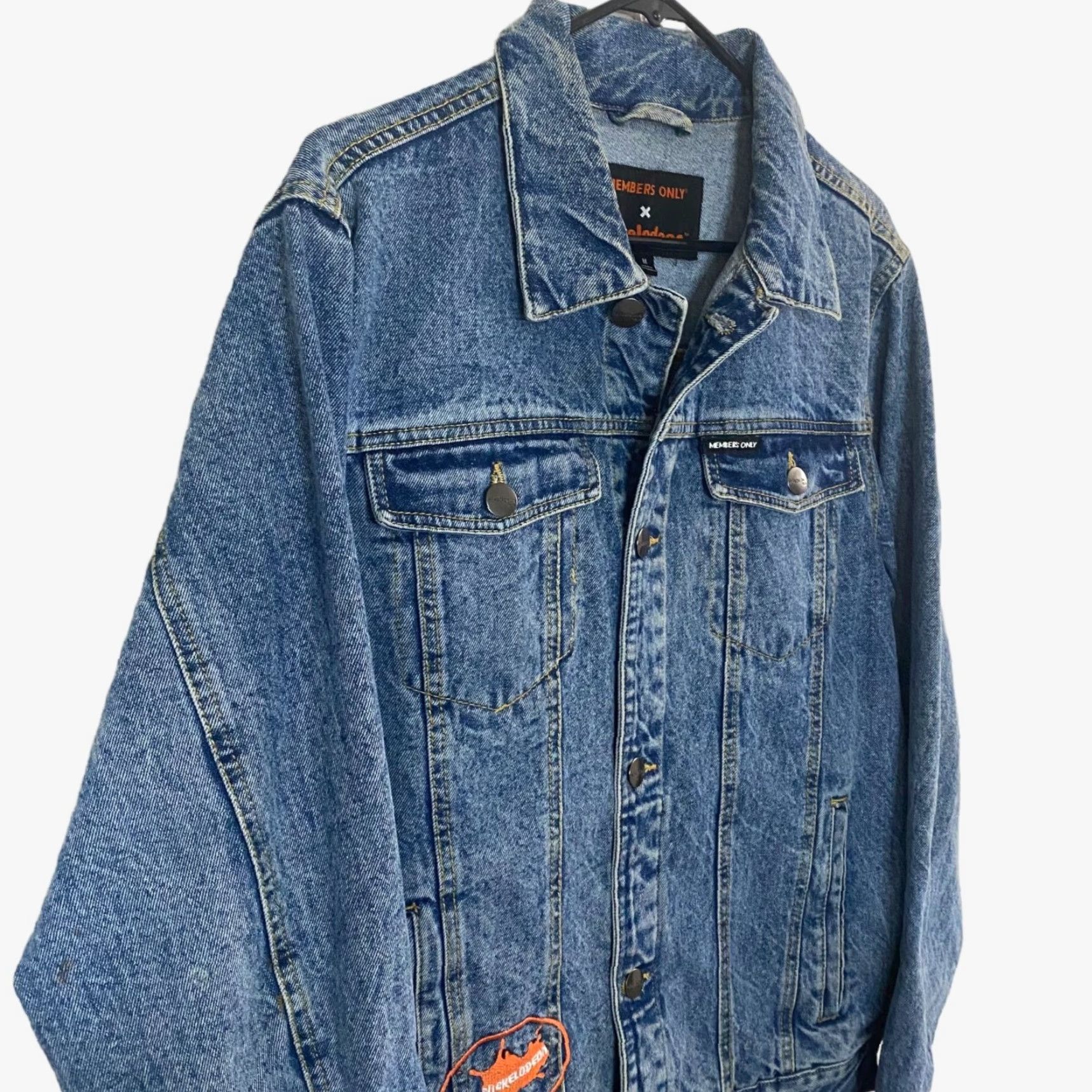 Members Only VINTAGE Members Only Nickelodeon Denim Jacket - Cartoon Rugrats Hey Arnold! - Men’s Medium - Blue - 100% Cotton - Button Front - 90s Theme Jackets Size US M / EU 48-50 / 2 - 4 Thumbnail