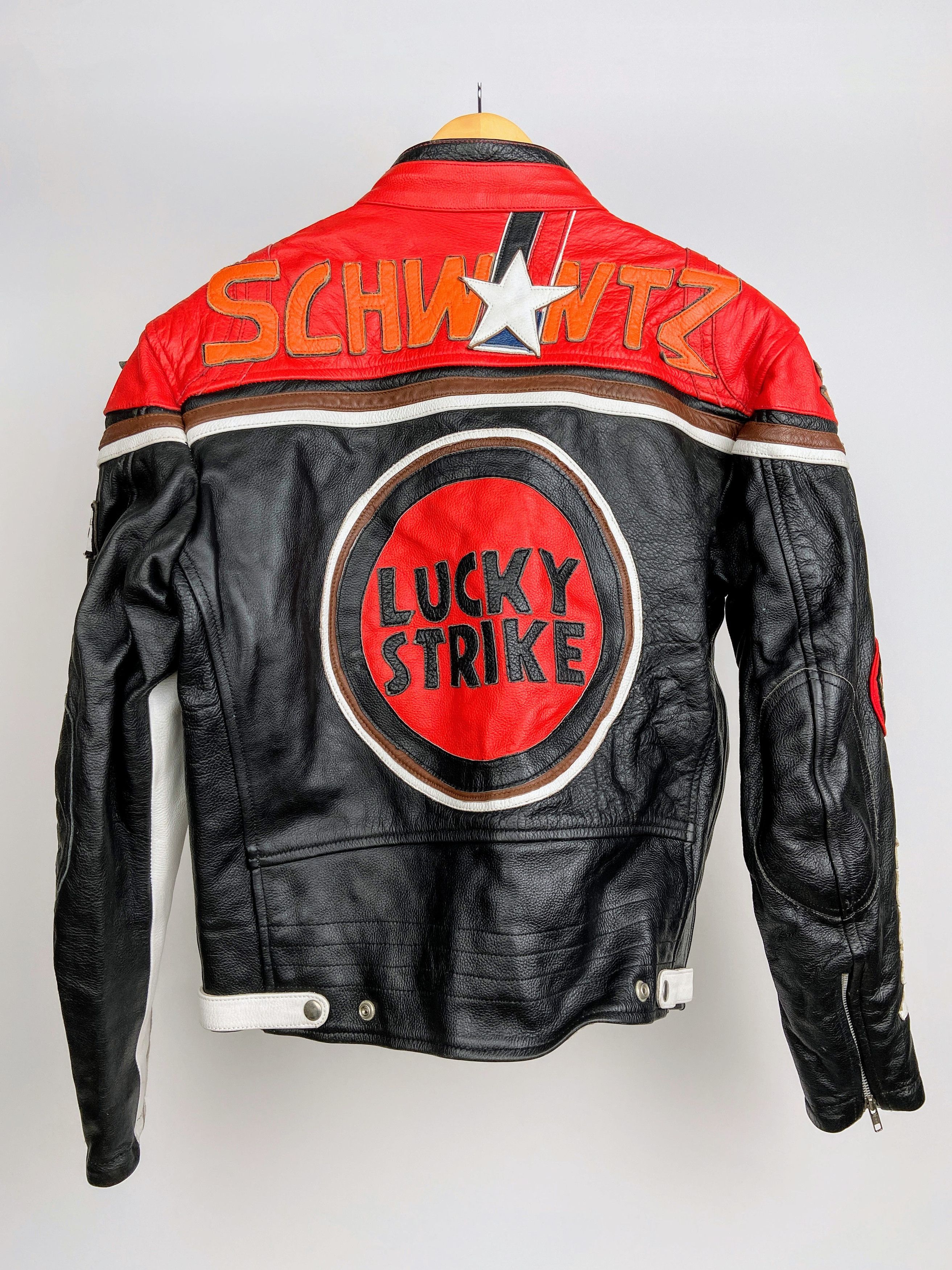 Vintage Lucky strike Rare Vintage 90s Leather Jacket Outerwear Size US S / EU 44-46 / 1 - 2 Thumbnail