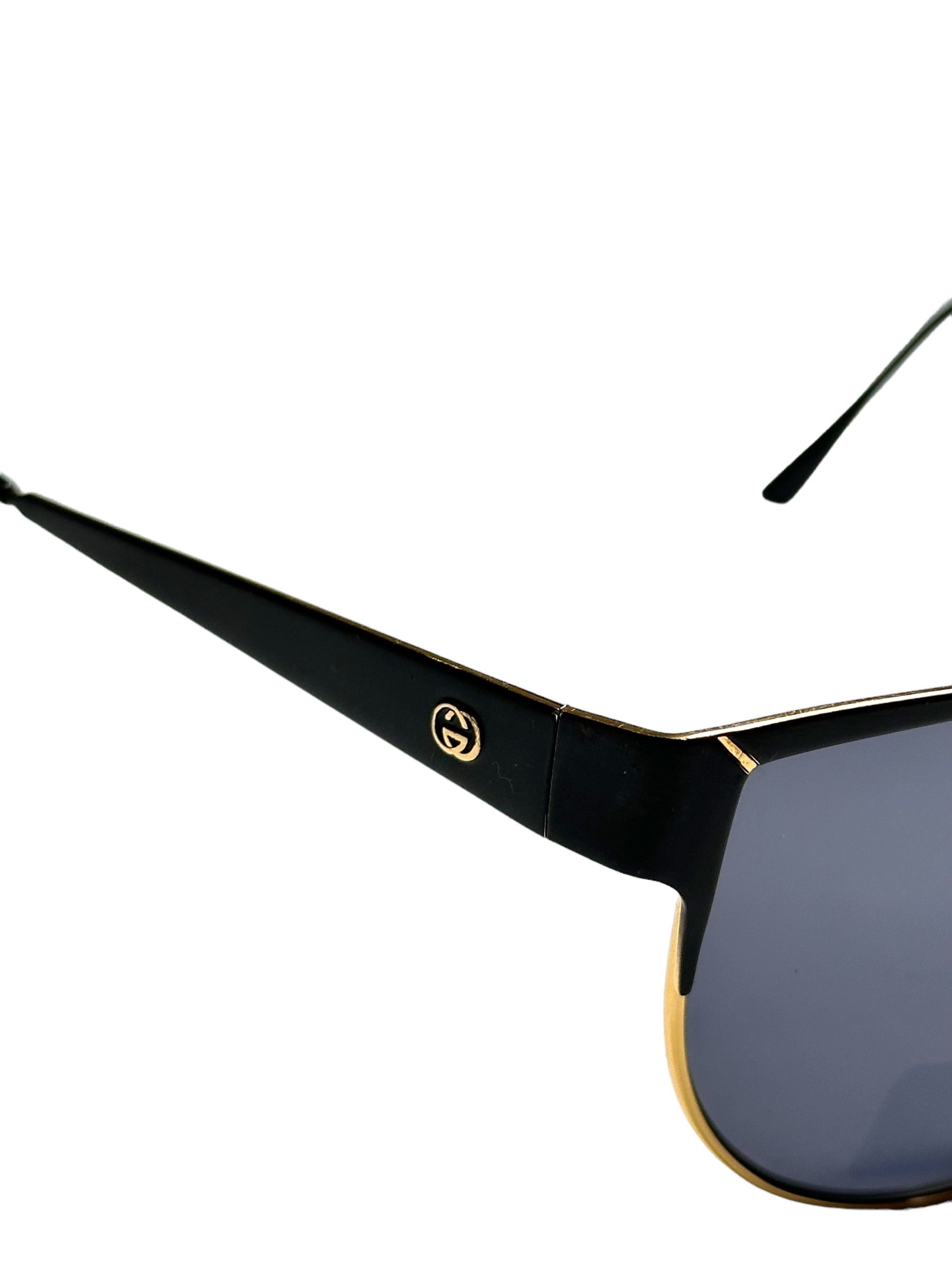 Gucci 1980’s Gucci Black Gold Monolense Rare Sunglasses Size ONE SIZE - 7 Thumbnail