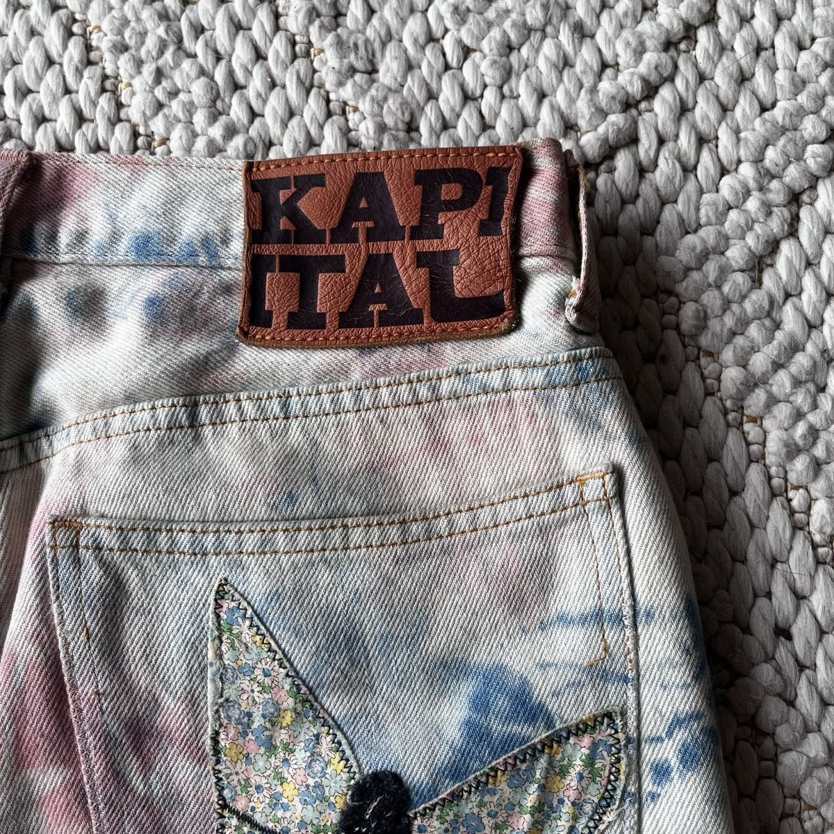 Kapital Kapital 12.5oz papillon embroidered tie dye patchwork denim Size US 32 / EU 48 - 5 Thumbnail