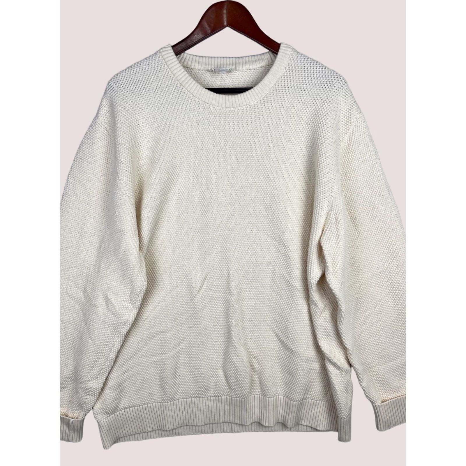 Vintage Octobre Editions Sweater Mens 3XL Beige Chuck Honeycomb Waffle Knit Sweatshirt Š Size US XXL / EU 58 / 5 - 1 Thumbnail