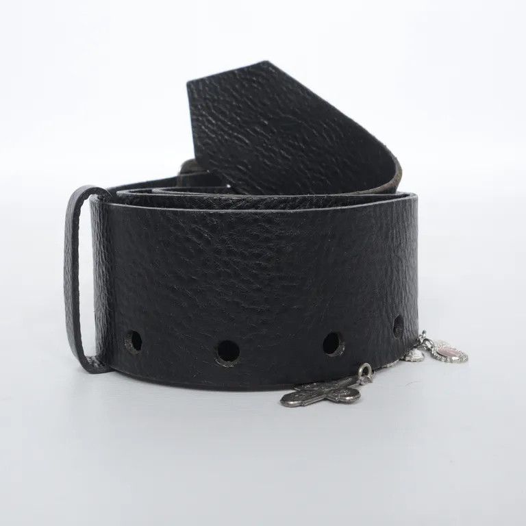 Jean Paul Gaultier S/S98 Cross Charm Pendant Leather Belt Size ONE SIZE - 4 Thumbnail