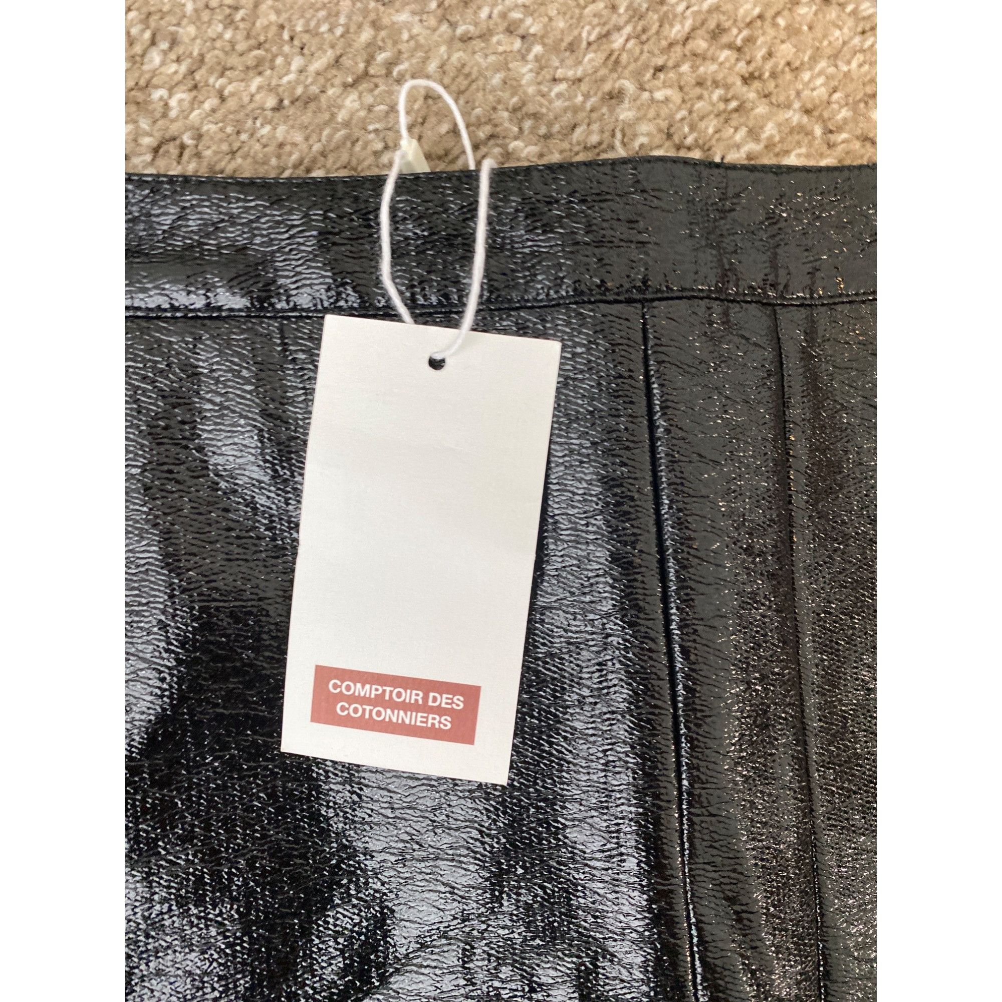 Other COMPTOIR DES COTONNIERS WOMEN'S BLACK FAUX PATENT LEATHER MI Size 29" - 5 Thumbnail