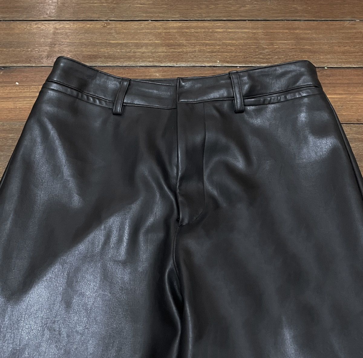 14th Addiction × Michel Klein × Vintage Rare Design Vintage Brand Michel Klein Leather Pants 2000s Size US 27 - 3 Thumbnail