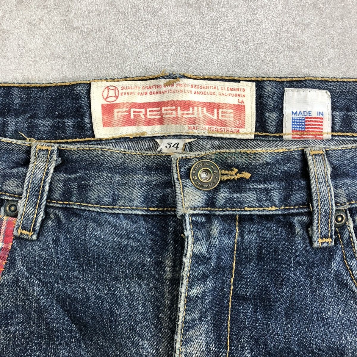 If Six Was Nine × Le Grande Bleu (L.G.B.) 🇺🇸 2000s Fresyjive Distressed Punk Custom Rework Jeans Y2K Size US 34 / EU 50 - 10 Thumbnail