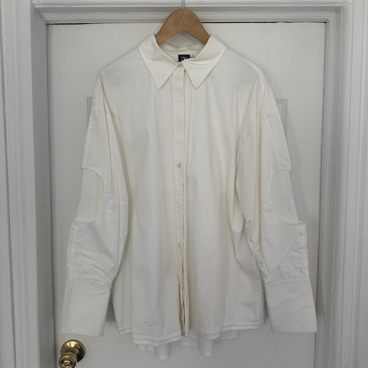 J.KIM J.Kim White Bed Linen Shirt Size L / US 10 / IT 46 - 1 Thumbnail
