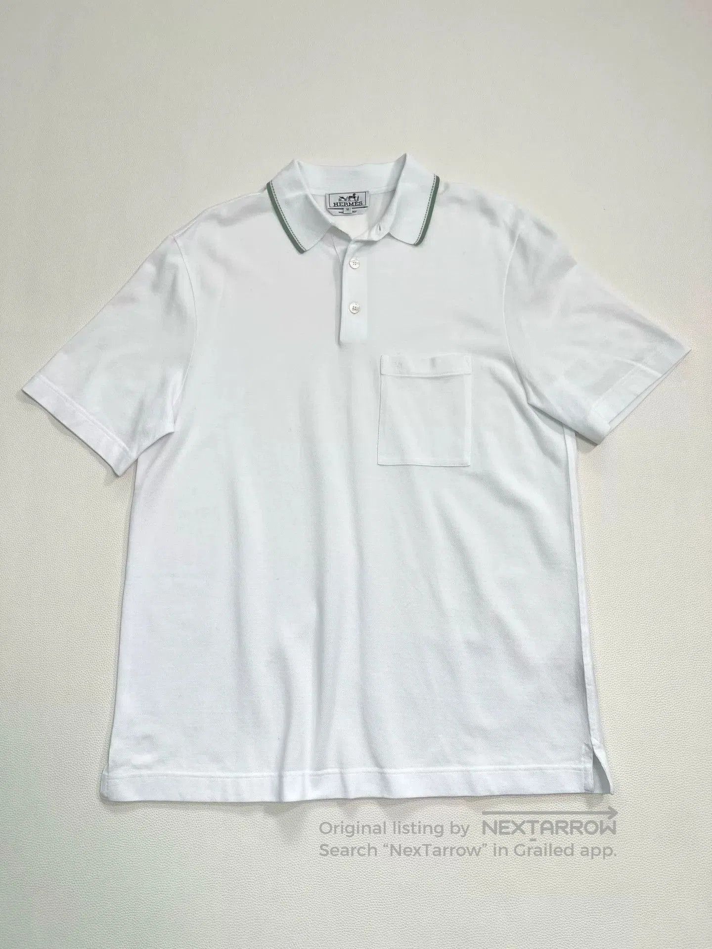 Hermes Hermes Men's New Polo Shirt Green Collar. Size US M / EU 48-50 / 2 - 1 Thumbnail