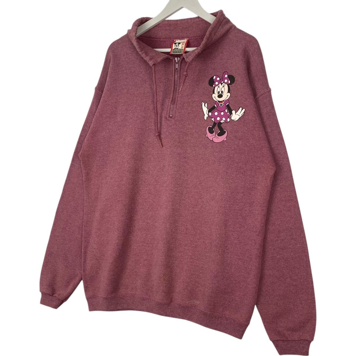 Disney × Vintage Vintage Disneyland MinnieMouse Turtleneck Sweatshirt Pink Size L / US 10 / IT 46 - 2 Thumbnail