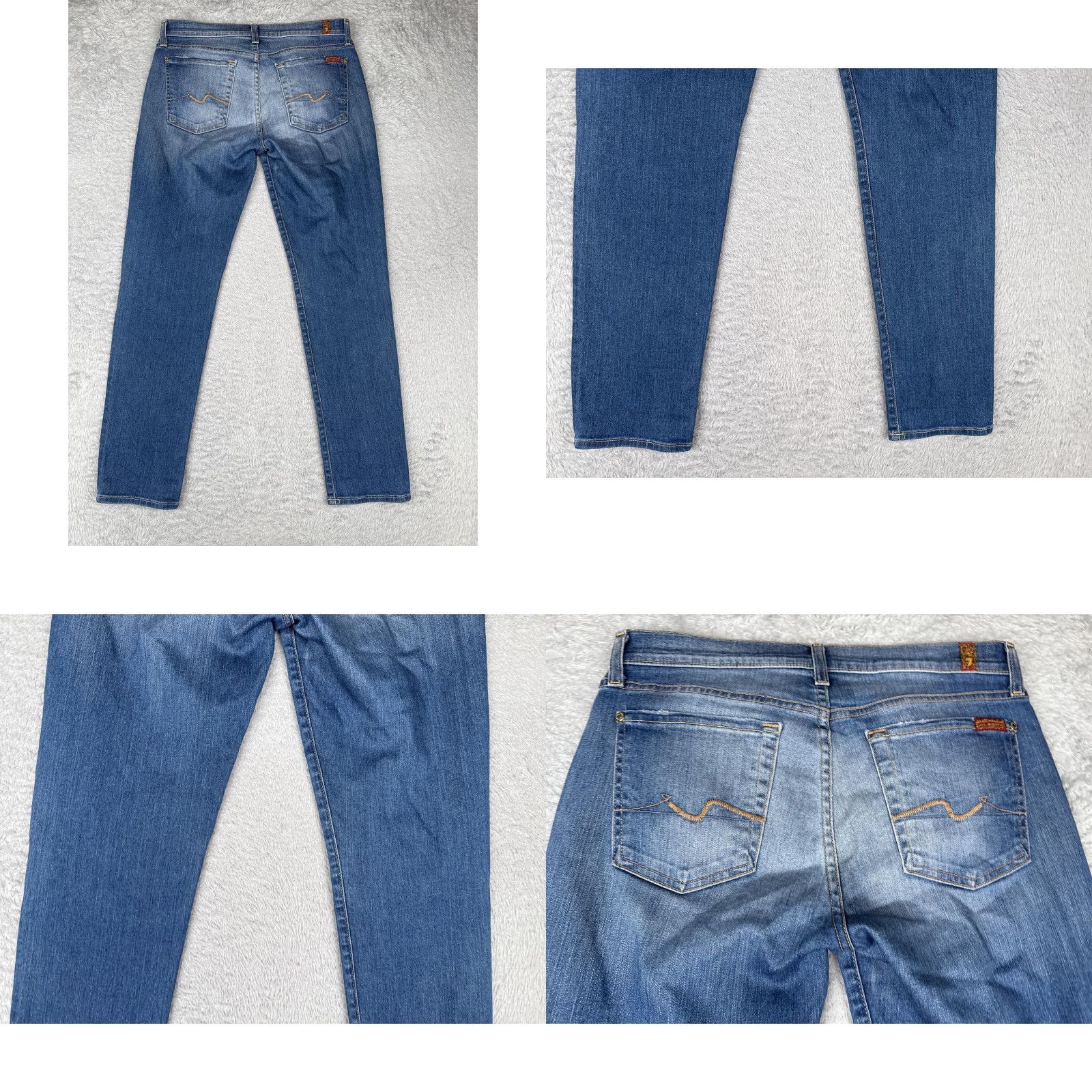 7 For All Mankind 7 For All Mankind Jeans Womens 30x28 Blue Josefina Skinny Boyfriend Distressed Size 30" / US 8 / IT 44 - 10 Thumbnail
