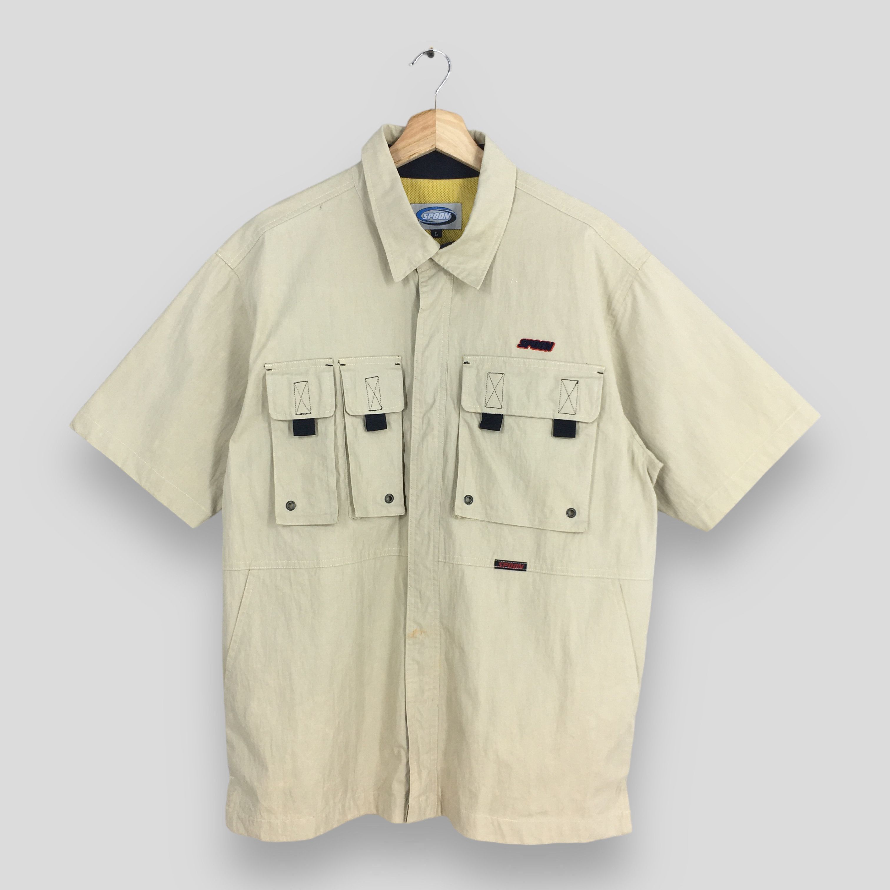 Honda × Spoon Vintage Spoon Honda Racing Team Beige Shirt Large Size US L / EU 52-54 / 3 - 1 Thumbnail