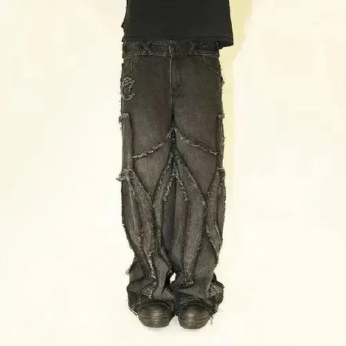 VIBE Oversize Jeans Hip Hop Casual Loose Wide Leg Punk Rock Style Size US 32 / EU 48 - 1 Thumbnail