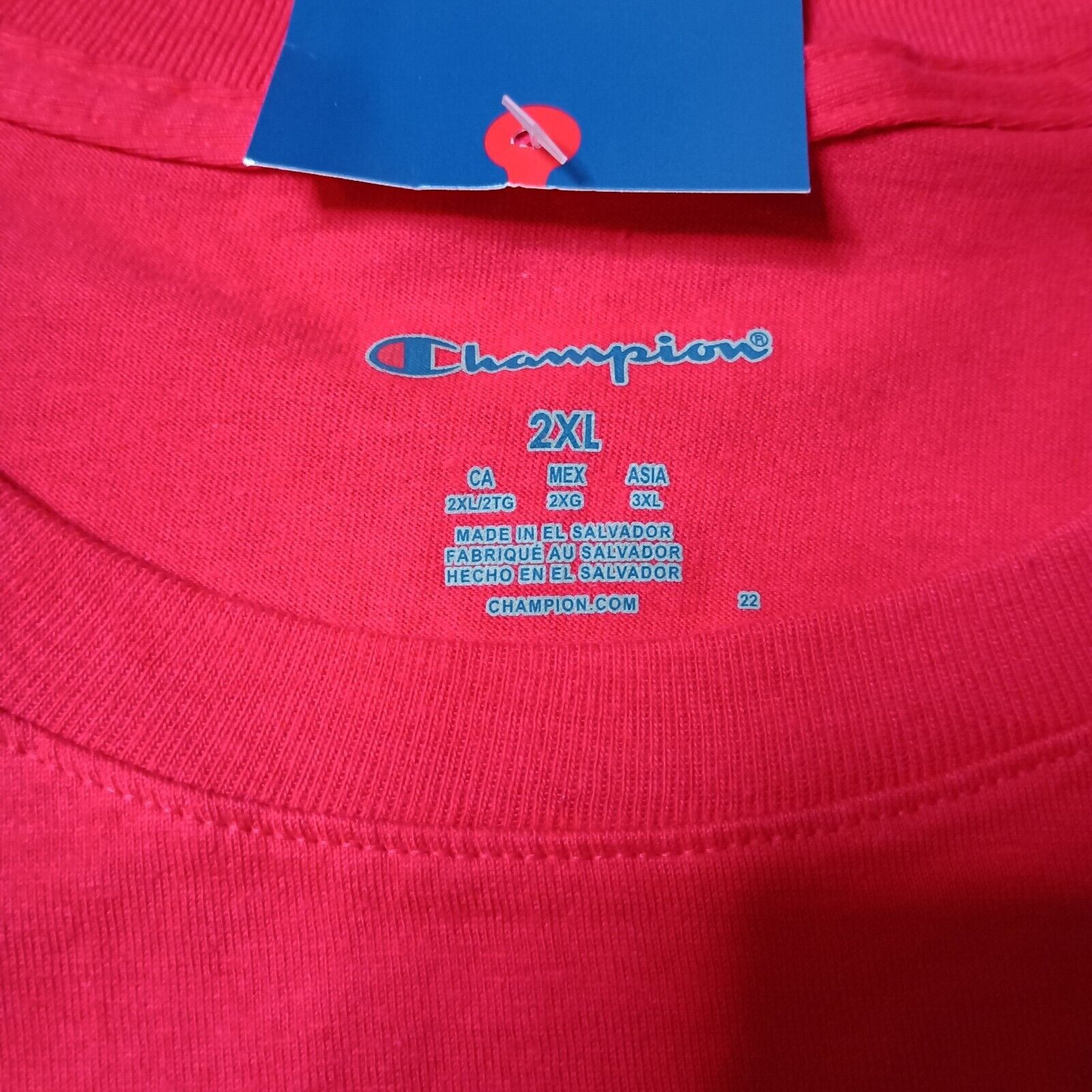 Champion Champion T-Shirt Men's 2XL XXL Double Sided Scarlet Red Size US XXL / EU 58 / 5 - 3 Thumbnail