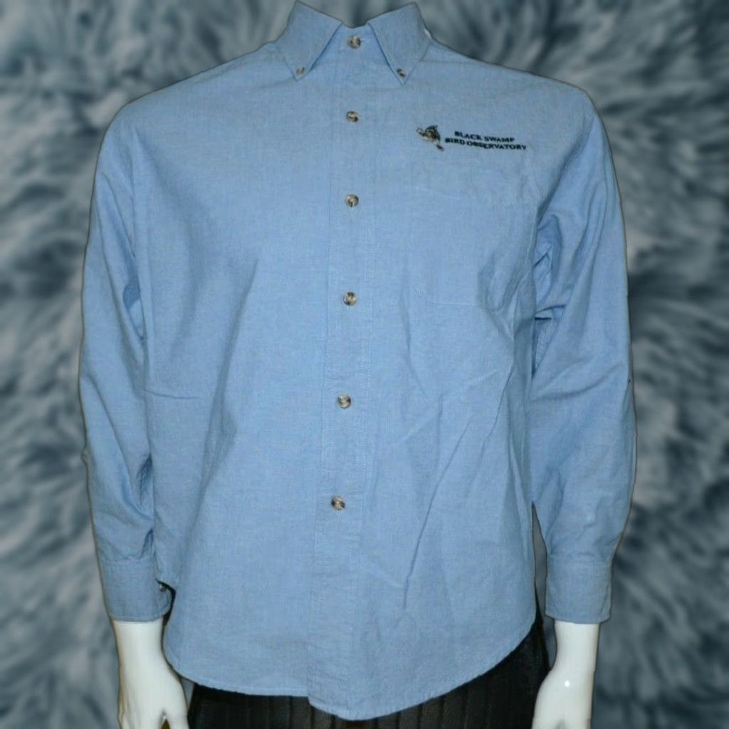 Denime VINTAGE Black Swamp Bird Observatory Long Sleeve Denim Shirt XS XSmall Blue Button-Down Collar Men 100% Cotton Size US XS / EU 42 / 0 - 1 Thumbnail