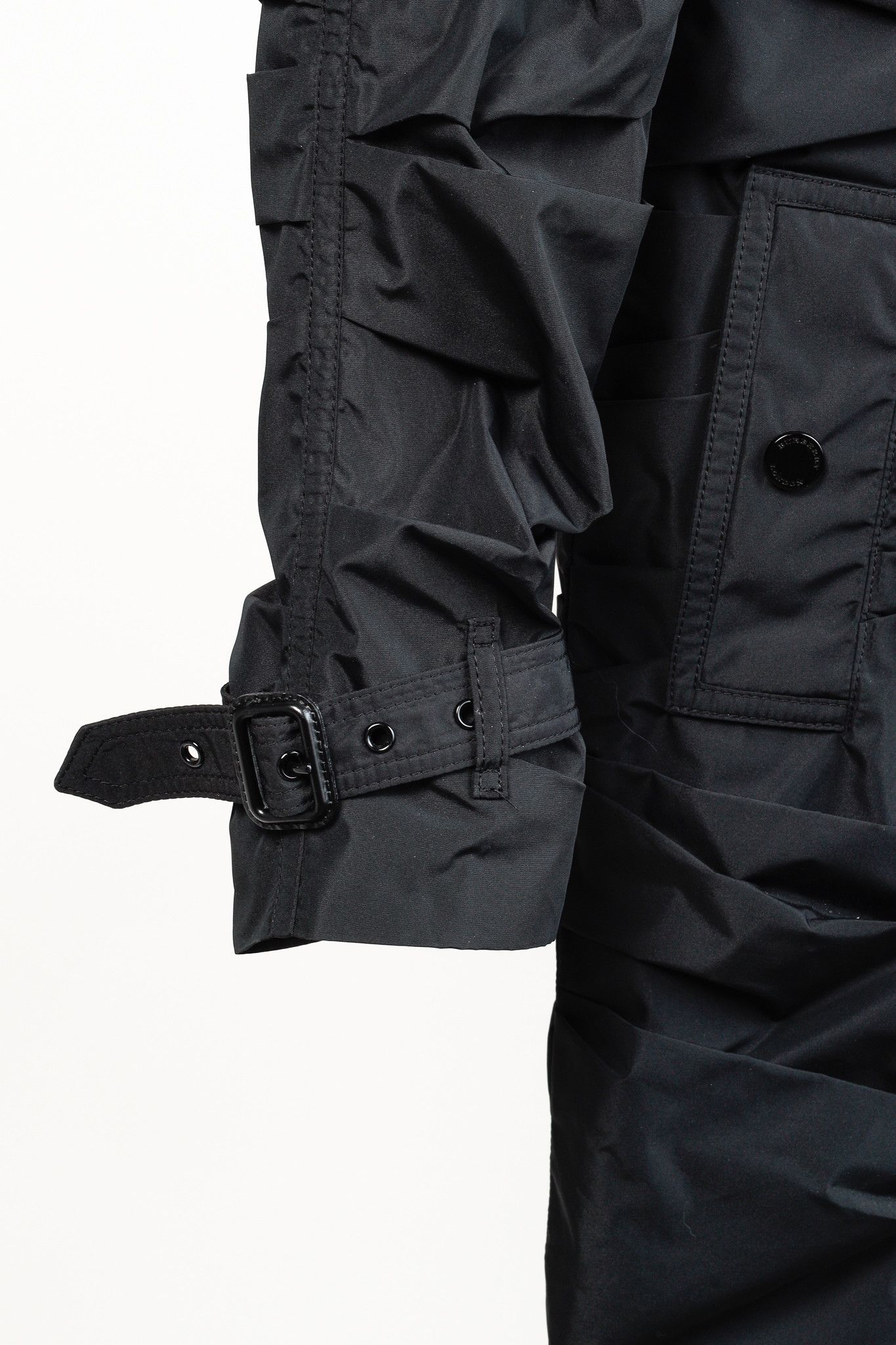 Burberry Burberry Roemead Black Allover Ruched Zip Coat Size M / US 6-8 / IT 42-44 - 6 Thumbnail