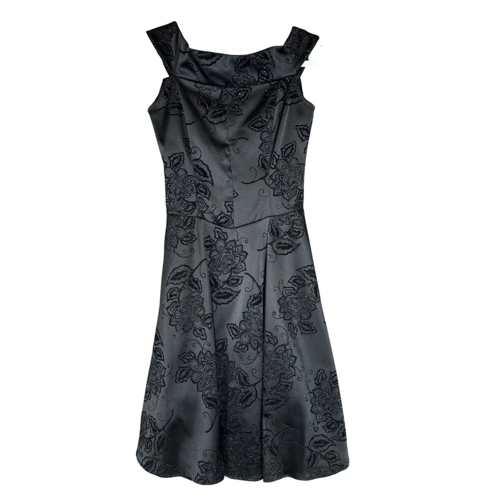 Unknown London Vintage Windsor Black Floral Embroidered Mini Dress Size 3 Size XS / US 0-2 / IT 36-38 - 2 Thumbnail