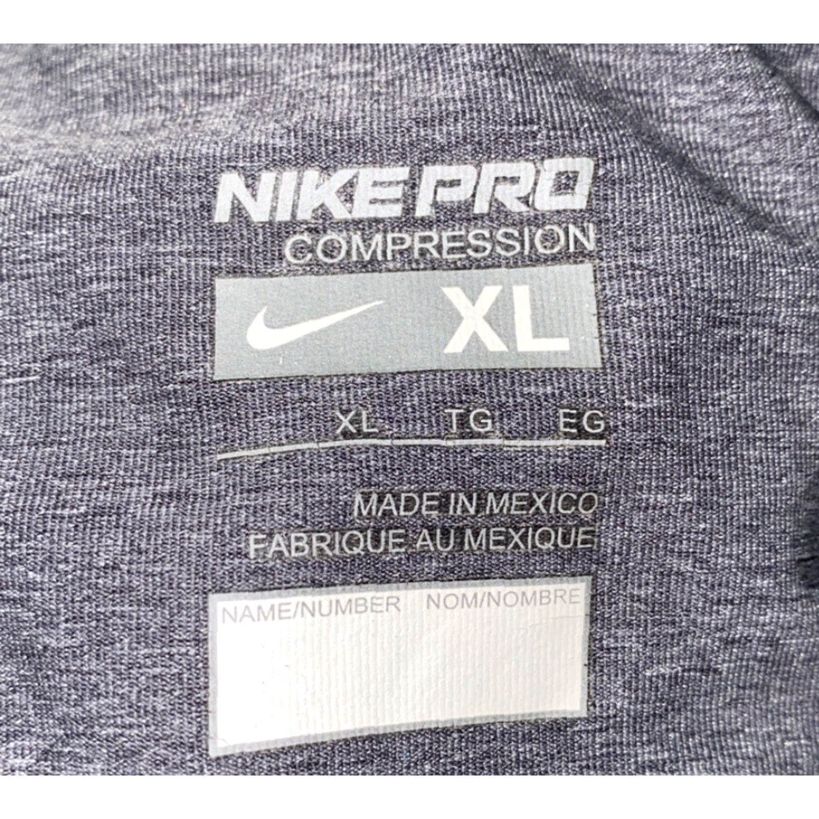 Nike Nike Pro Mens Athletic Long Sleeve Compression Shirt XL Gray Activewear Size US XL / EU 56 / 4 - 5 Thumbnail