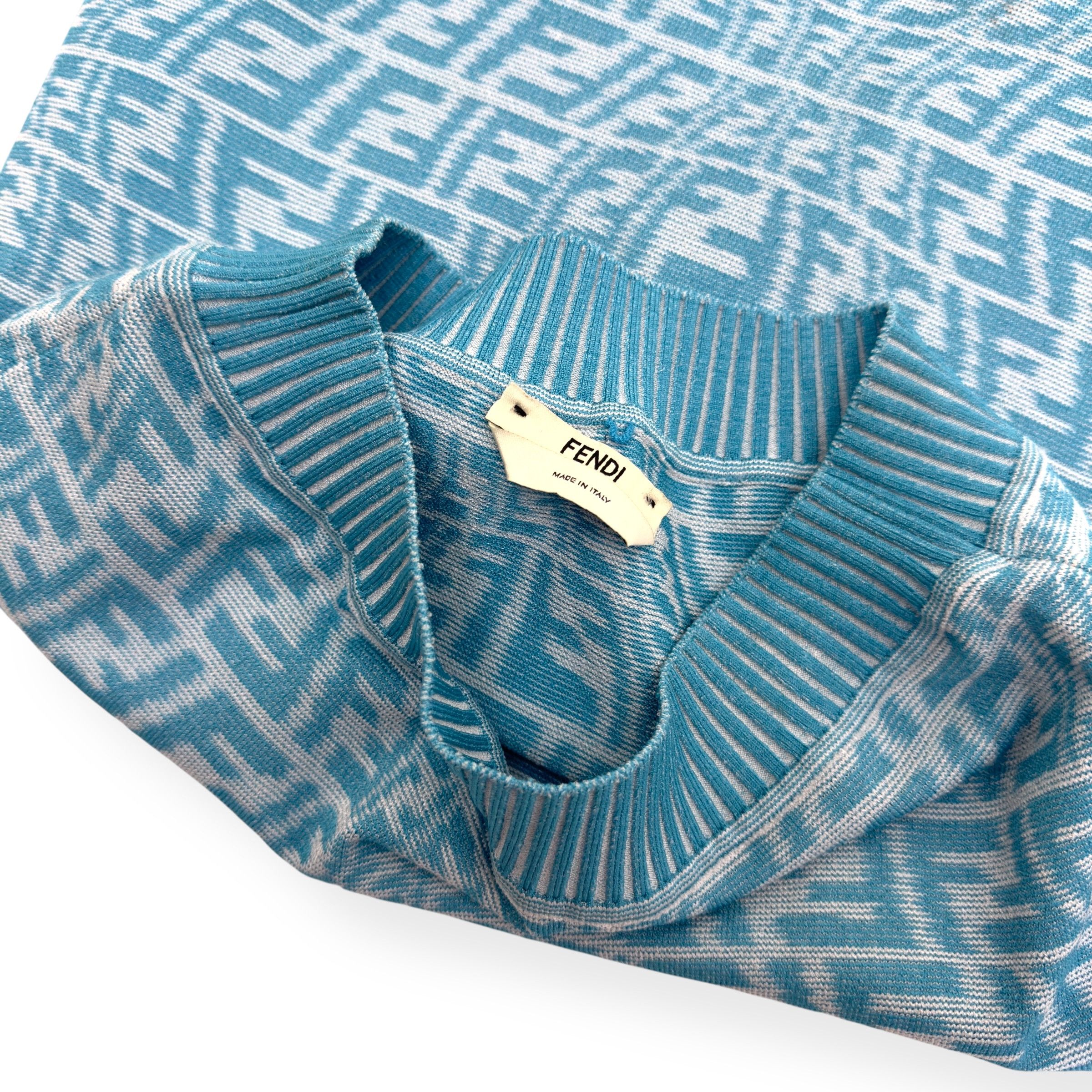 Fendi FENDI FF VERTIGO-JACQUARD KNIT MINI DRESS BLUE 36 / XS Size XS / US 0-2 / IT 36-38 - 8 Thumbnail