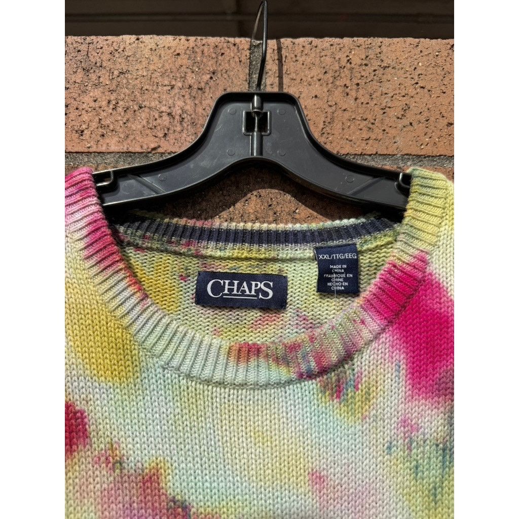 Chaps × Vintage Y2K Chaps Hand Dyed Vintage Tie Dye Crewneck Sweater Crest Size US XXL / EU 58 / 5 - 4 Thumbnail