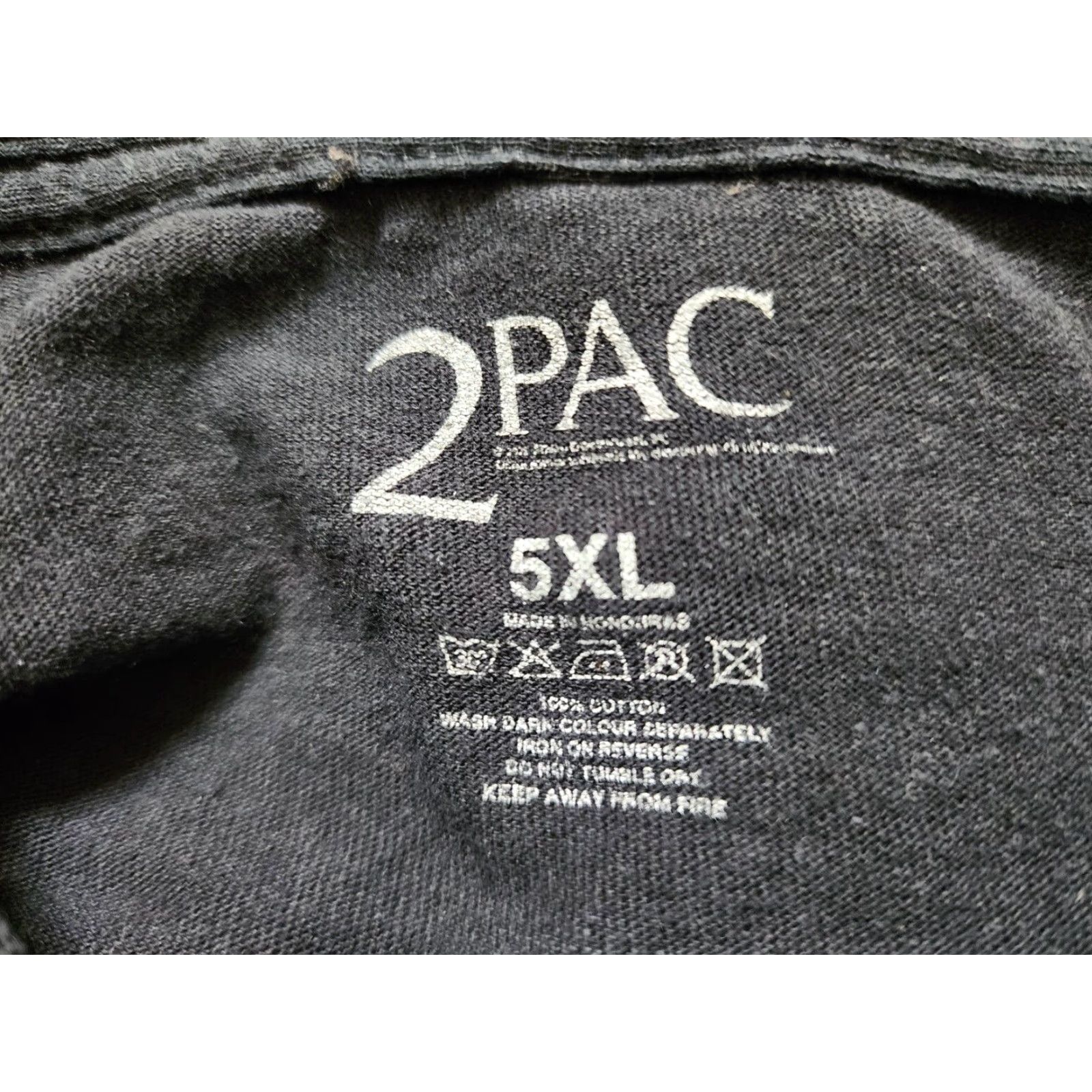 Vintage VINTAGE 2Pac Mens T-Shirt 5XL Short Sleeve Crew Neck Black Rap Hip Hop Music 90s Size US XXL / EU 58 / 5 - 4 Thumbnail