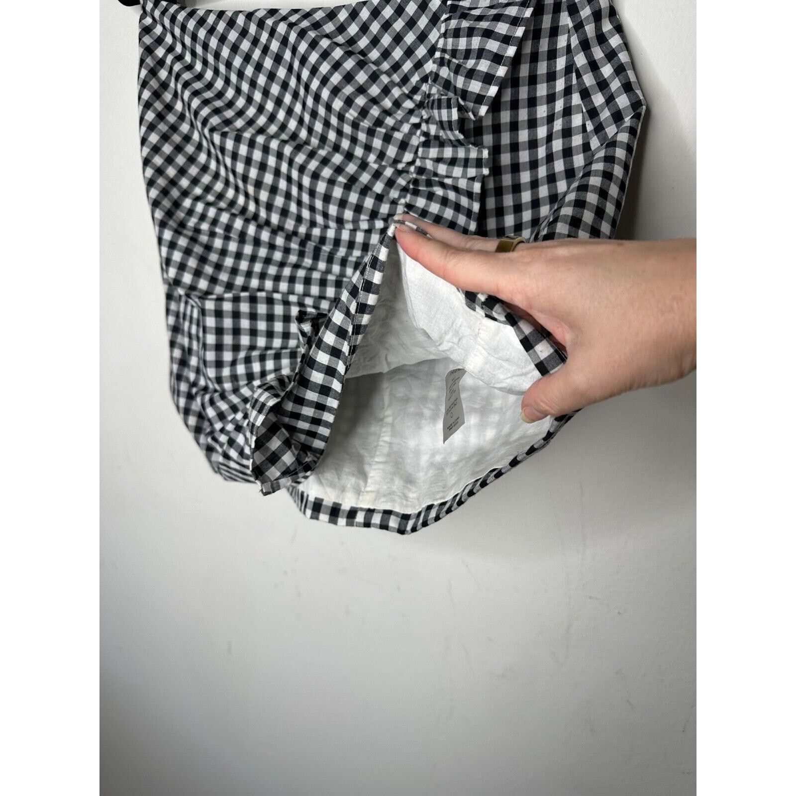 Other LOVERS + Friends Lisa Gingham Black White Check Mini Skirt L Size 36" / US 14 / IT 50 - 3 Thumbnail