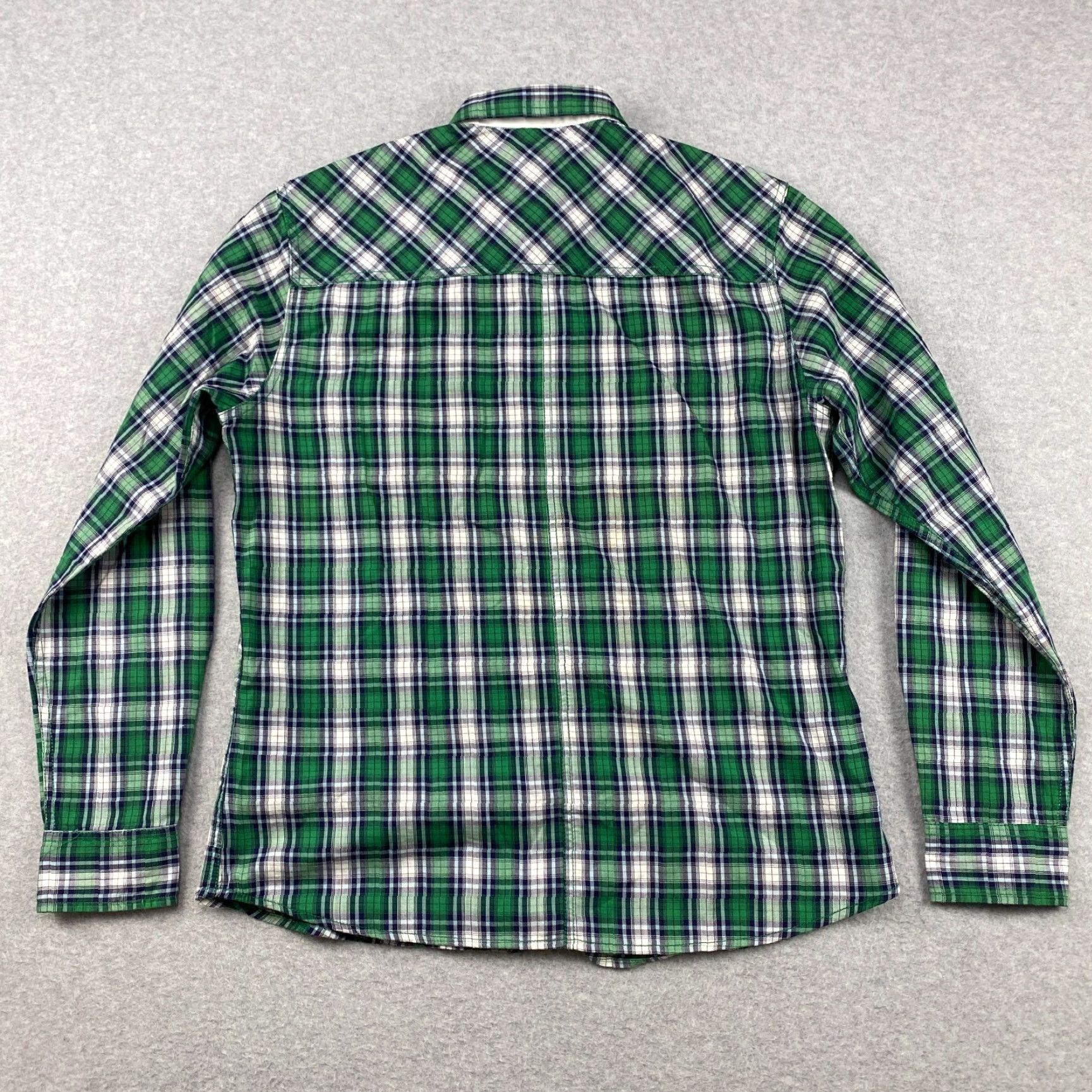 Wrangler VINTAGE Wrangler Greensboro Rugged Button Up Shirt Mens Large Green Plaid Western Rodeo Size US L / EU 52-54 / 3 - 7 Thumbnail