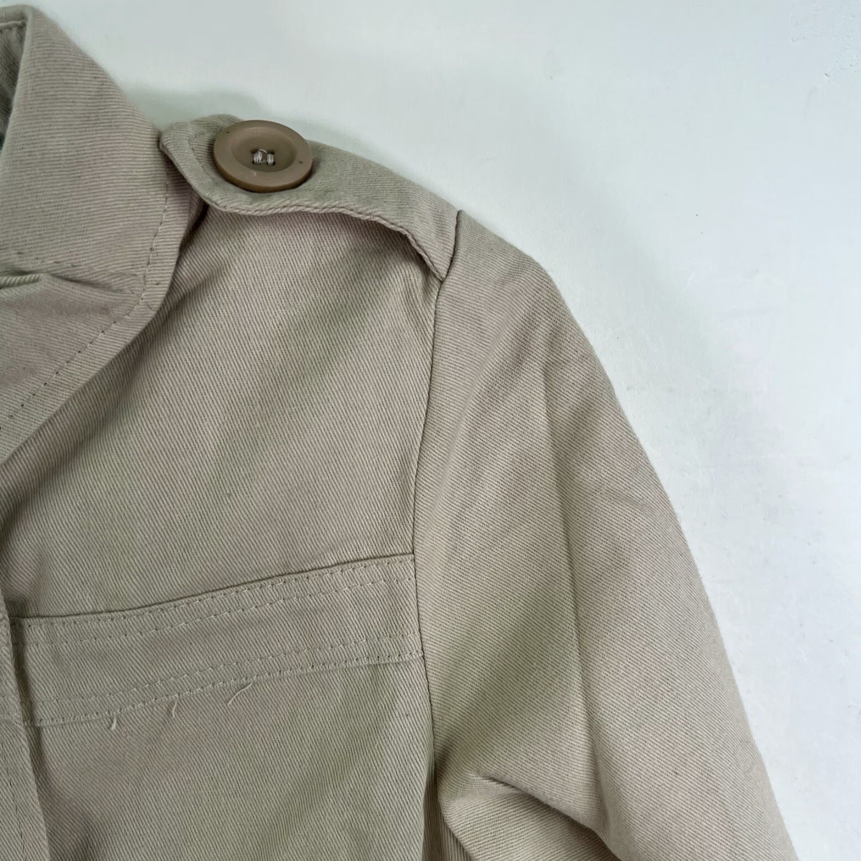 Max Mara VINTAGE Max Mara Trench Coat Womens Medium Tan Cotton Blend Classic Designer 90s Dressy Casual Size M / US 6-8 / IT 42-44 - 2 Thumbnail
