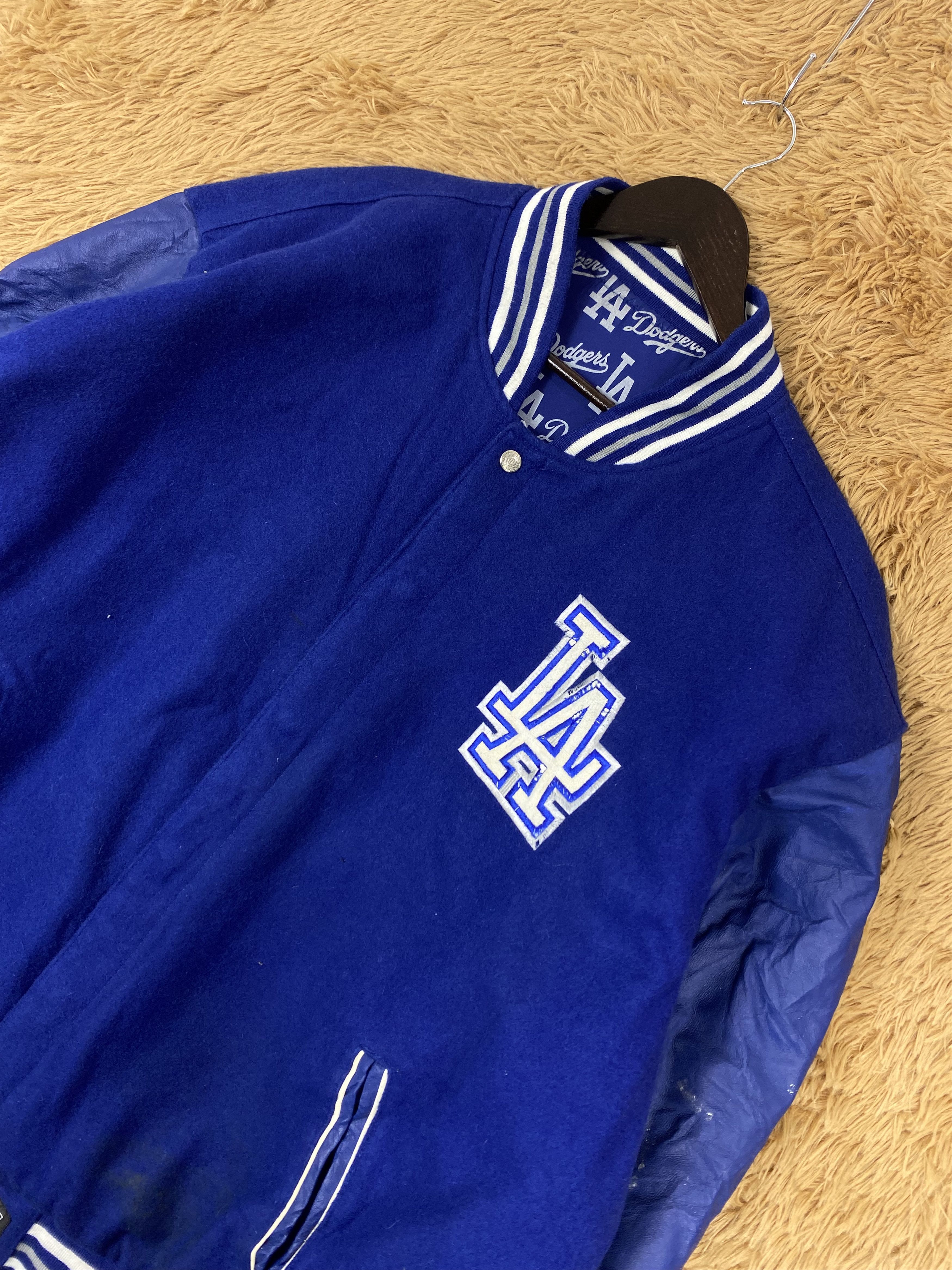 MLB × Vintage Vintage Los Angeles Dodgers Leather Sleeve Varsity Size US XXL / EU 58 / 5 - 2 Thumbnail