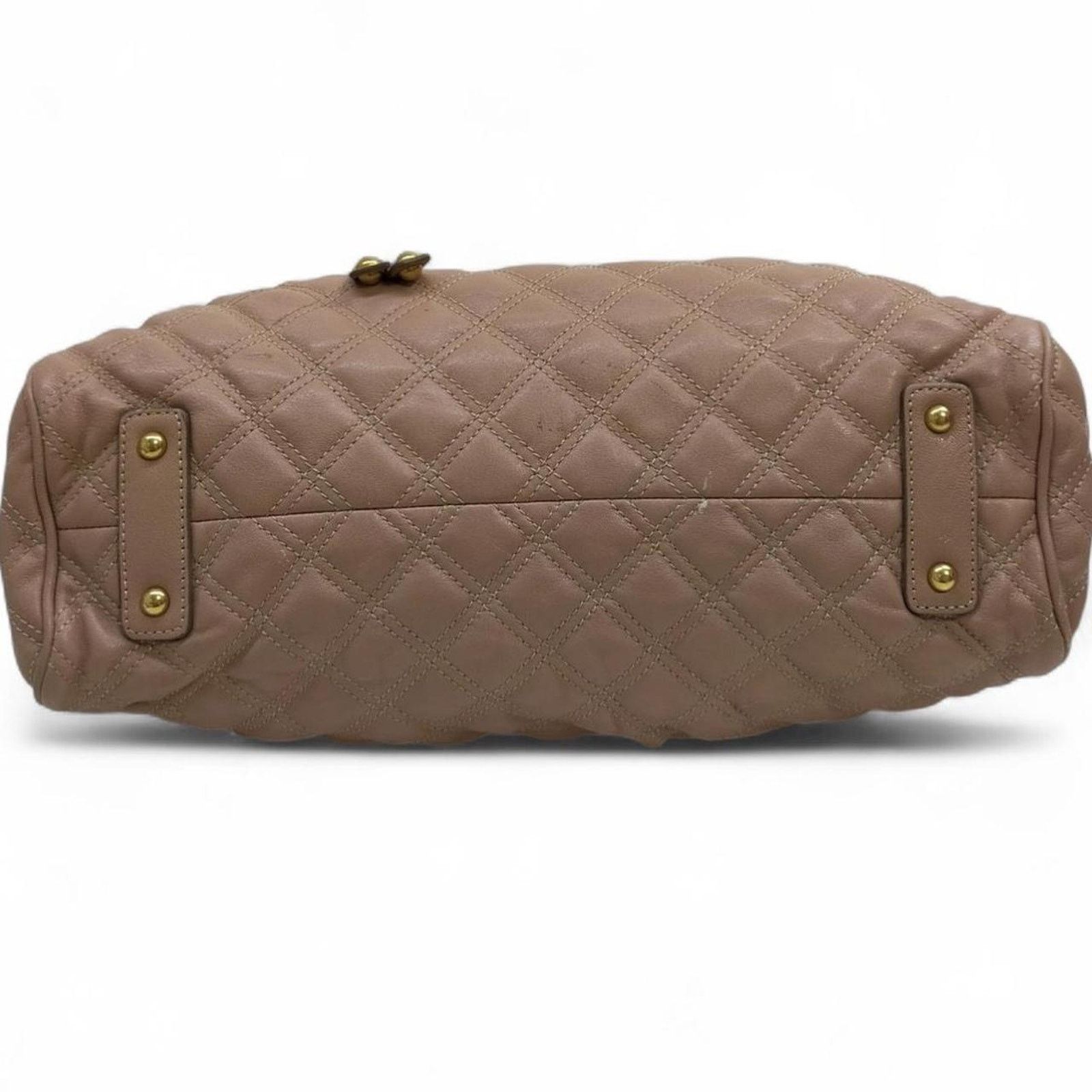 Marc Jacobs Classic! Marc Jacobs Beige Tan STAM Quilted Leather Bag Gold Size ONE SIZE - 5 Thumbnail