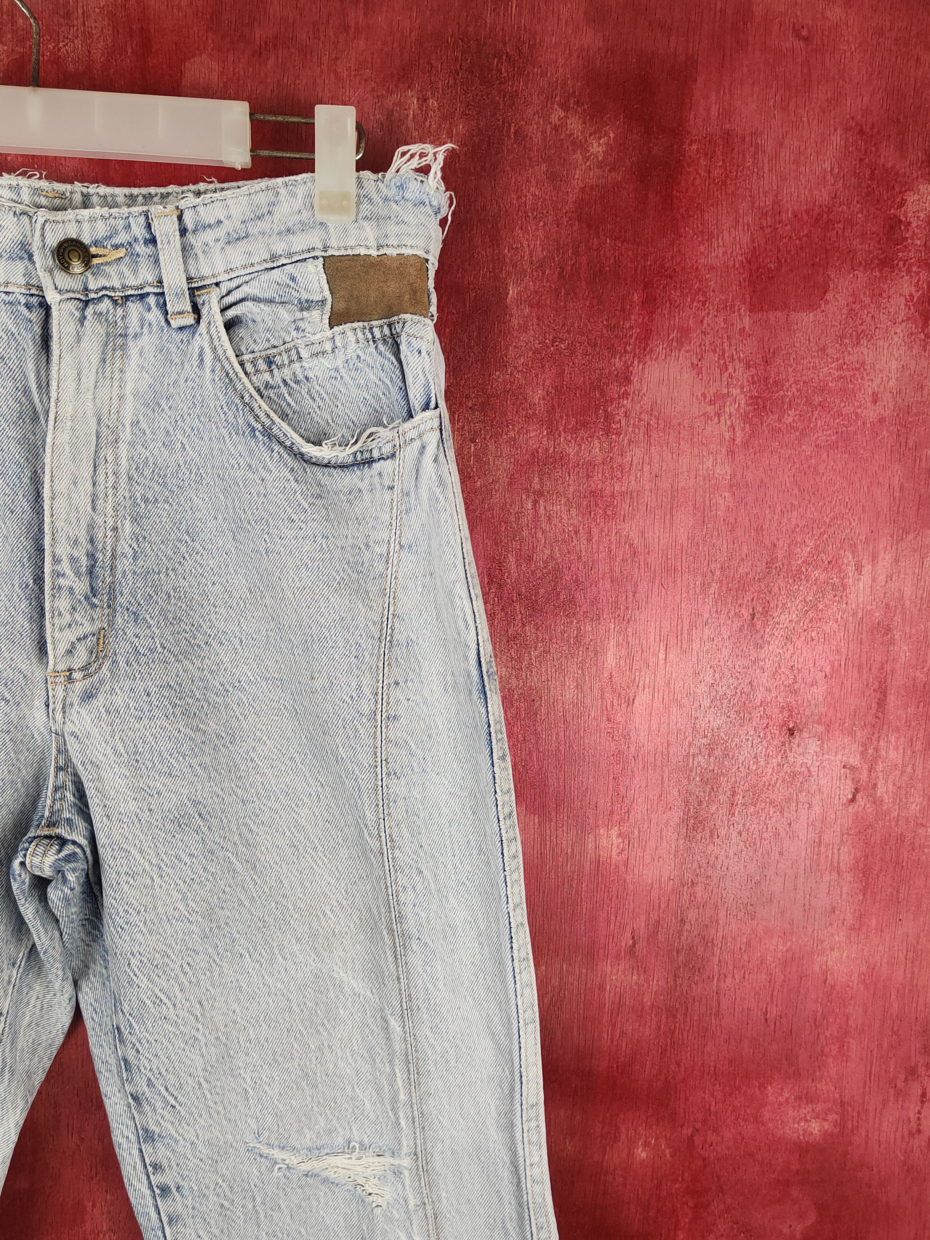 Vintage Wrangler Blue Faded Distressed Ripped Jeans #S1664 Size US 30 / EU 46 - 5 Thumbnail