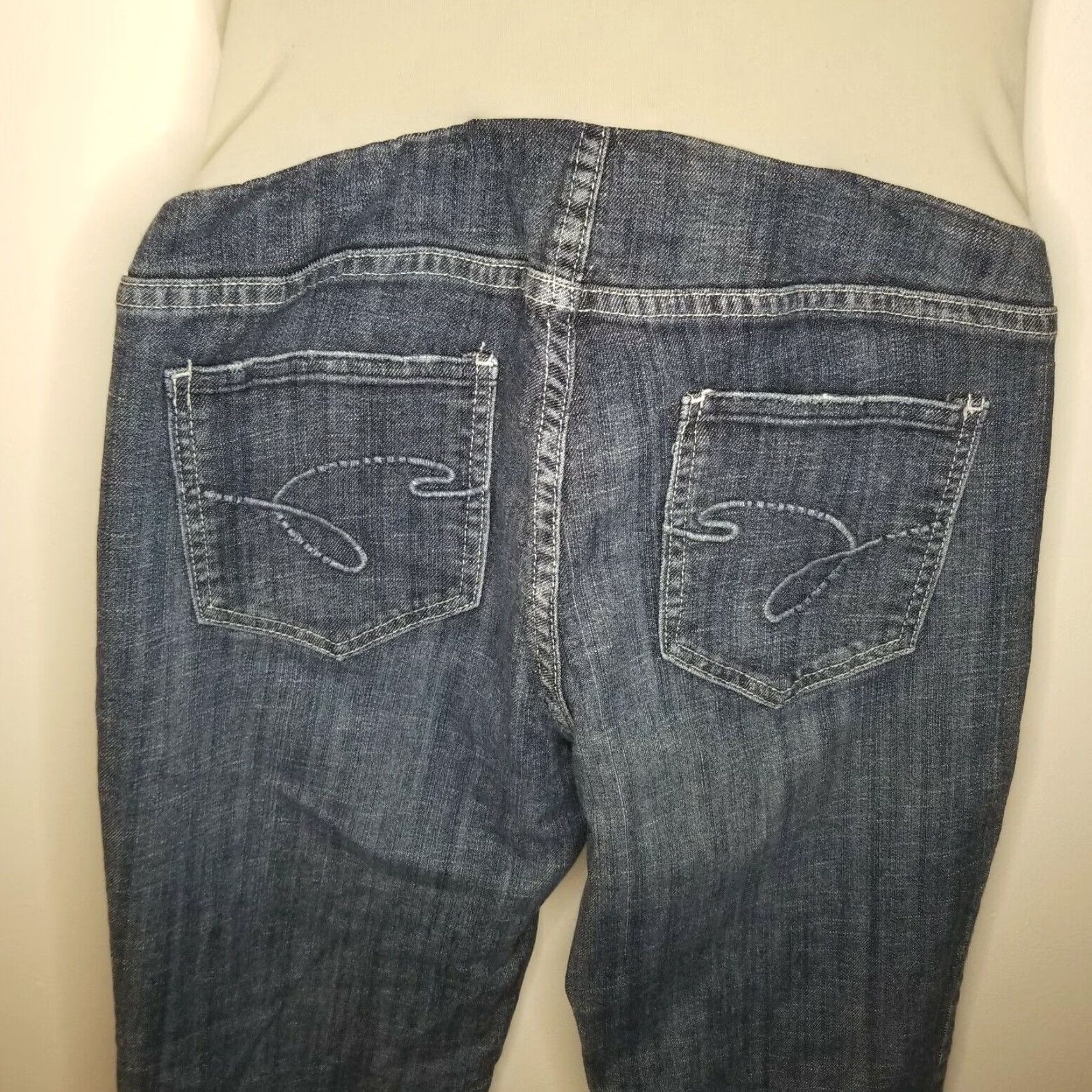 Vintage American Star Maternity Jeans Womens Medium Blue Cropped Size 32" / US 10 / IT 46 - 5 Thumbnail