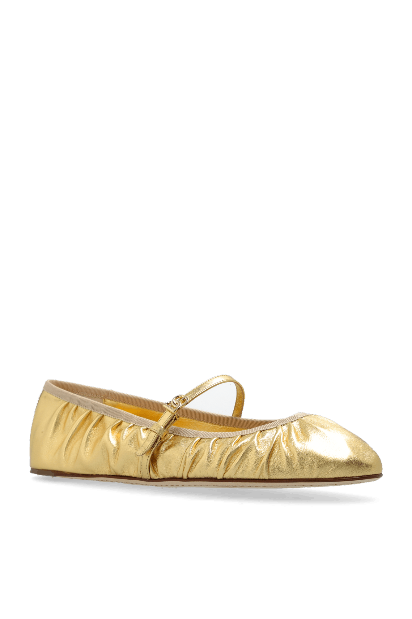 Dolce & Gabbana o1s22i1n0225 Vally Ballerina Flats in Gold Size US 7 / IT 37 - 4 Thumbnail