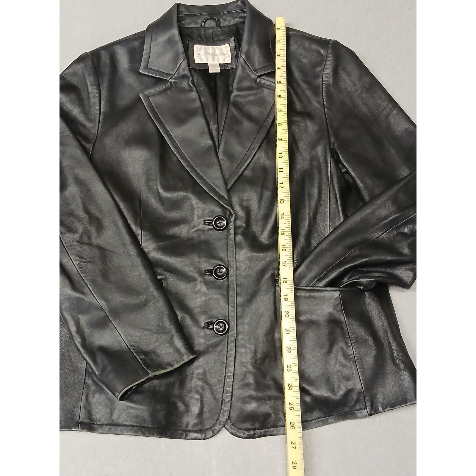 Worthington Worthington (Large) Vintage Genuine Basic Zip Leather Jacket Size L / US 10 / IT 46 - 2 Thumbnail