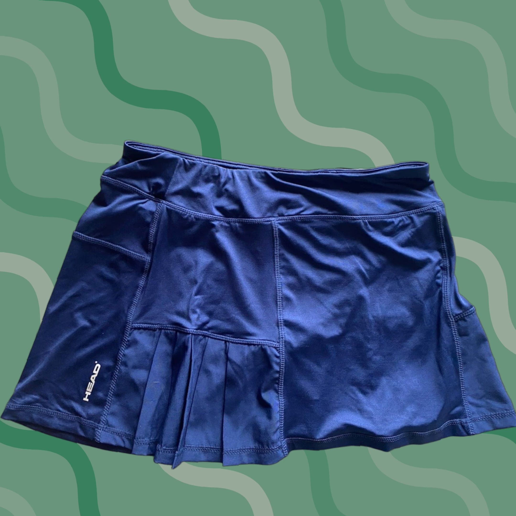 Vintage HEAD Pleated Skort Zipper Pocket MEDIUM Blue Tennis Golf Skirt NWT Womens M Size 32" / US 10 / IT 46 - 1 Thumbnail