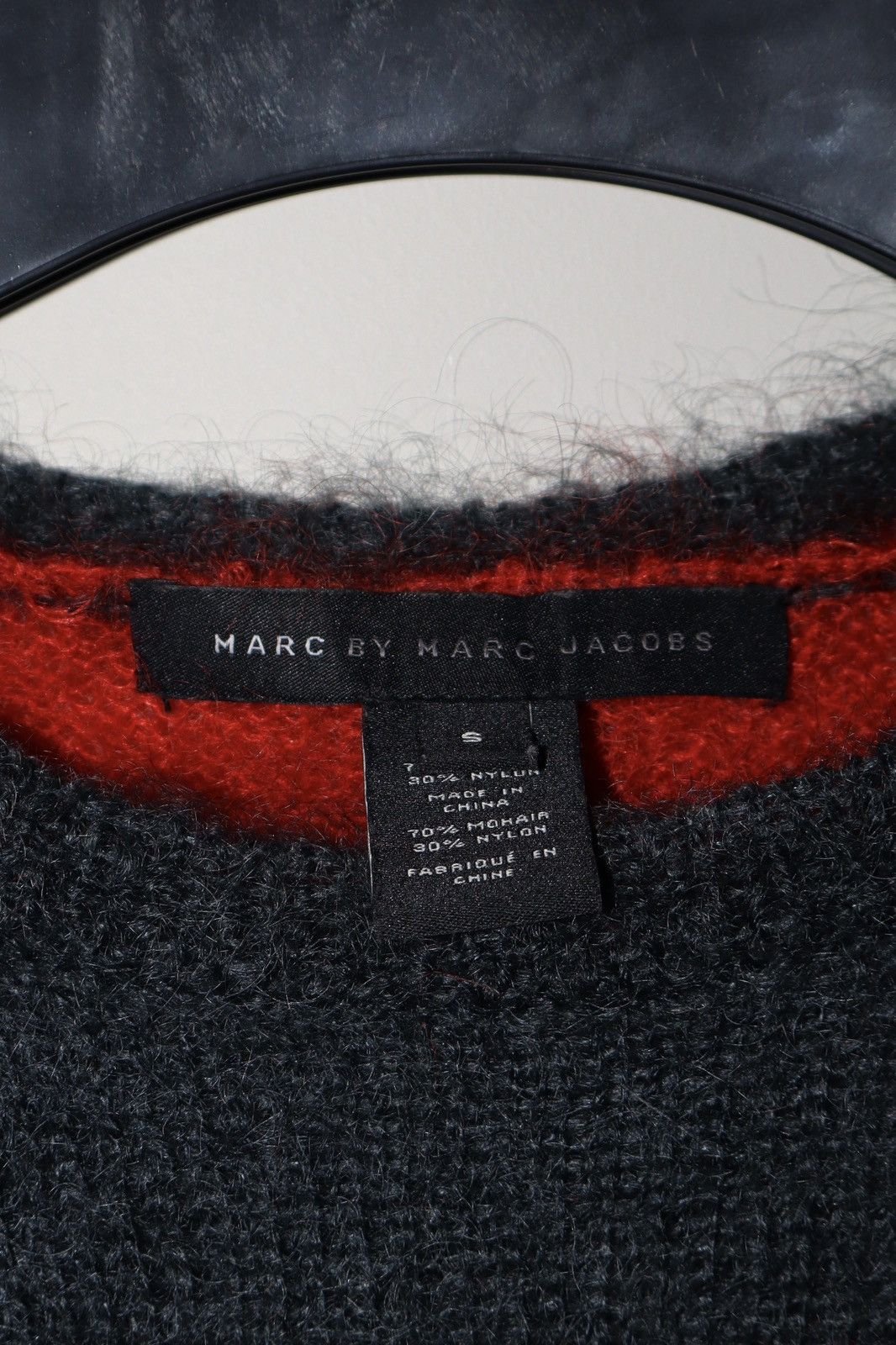 Marc by Marc Jacobs Marc by Marc Jacobs Red And Black Striped Mohair Sweater Size US S / EU 44-46 / 1 - 3 Thumbnail