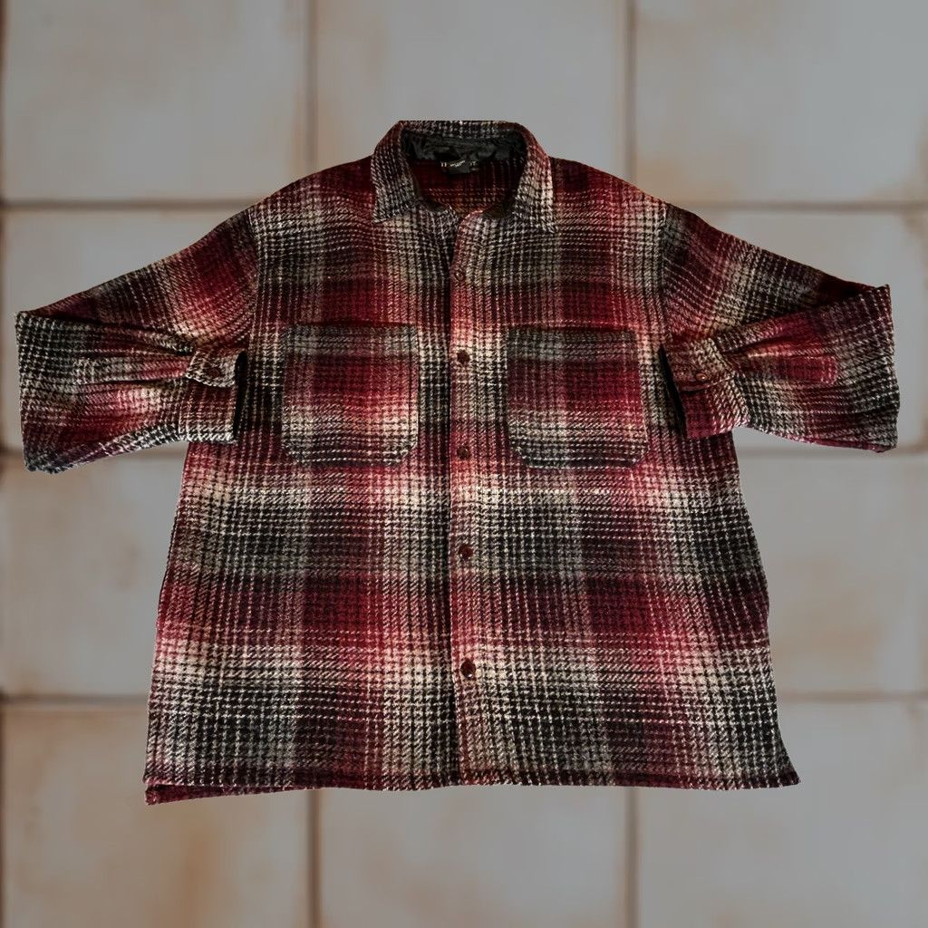 Vintage Vintage Thumbs Up Mens Wool Plaid Overcoat Jacket Coat Shacket Mid-Length Button Single-Breasted Outdoor Winter Casual Size M Red Size US M / EU 48-50 / 2 - 1 Thumbnail