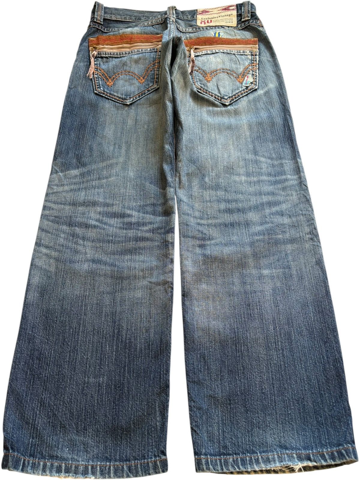 Edwin Exclusive Vintage Edwin 434 Faded Wash Distressed Loose Jean Size US 32 / EU 48 - 2 Thumbnail
