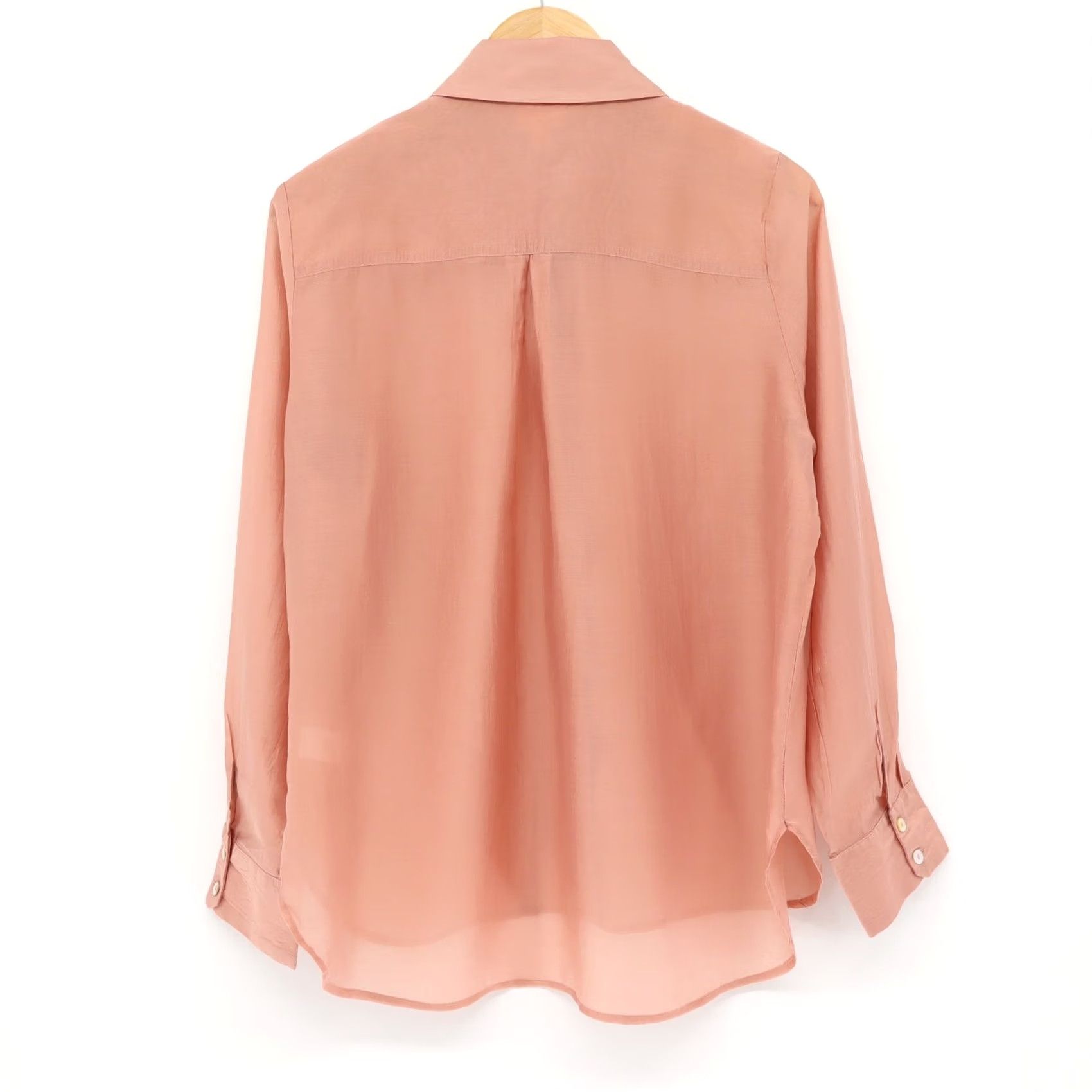 Bailey 44 Bailey 44 Womens Simi Sheer Button Up Long Sleeve Blouse Pink Sz L - Used Size L / US 10 / IT 46 - 2 Thumbnail