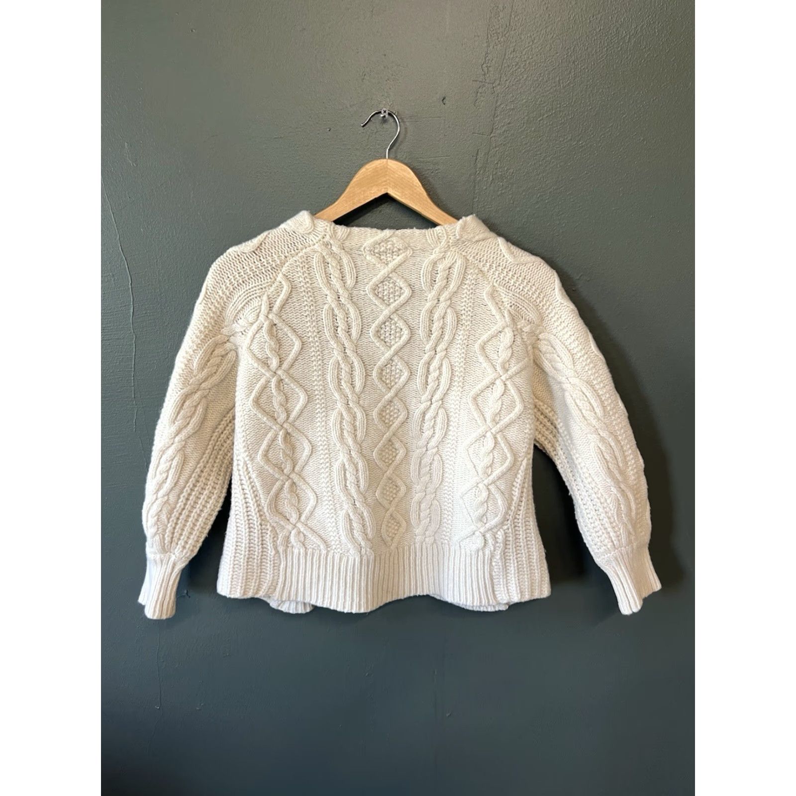 Vintage Slobe Iena Womens Ivory Long Sleeve Cardigan Sweatshirt Knit Size M Size M / US 6-8 / IT 42-44 - 2 Thumbnail