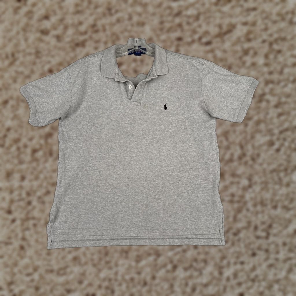 Ralph Lauren VINTAGE Ralph Lauren Polo Shirt Men Large Gray Cotton Jersey Pony Golf Size US L / EU 52-54 / 3 - 1 Thumbnail