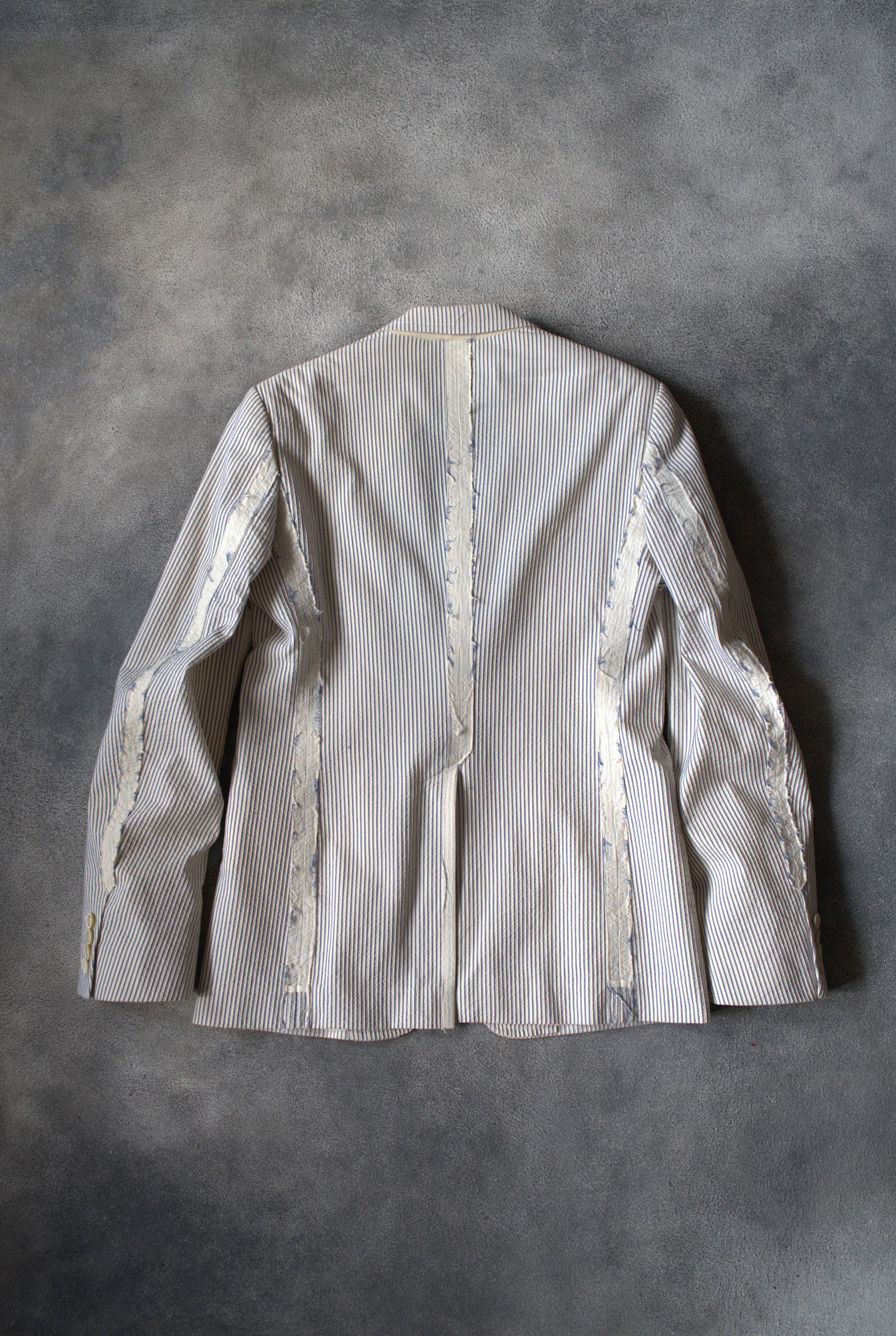 Alexander McQueen S/S 2006 Alexander McQueen RUNWAY Deconstructed Striped Suit Size 48R - 7 Thumbnail